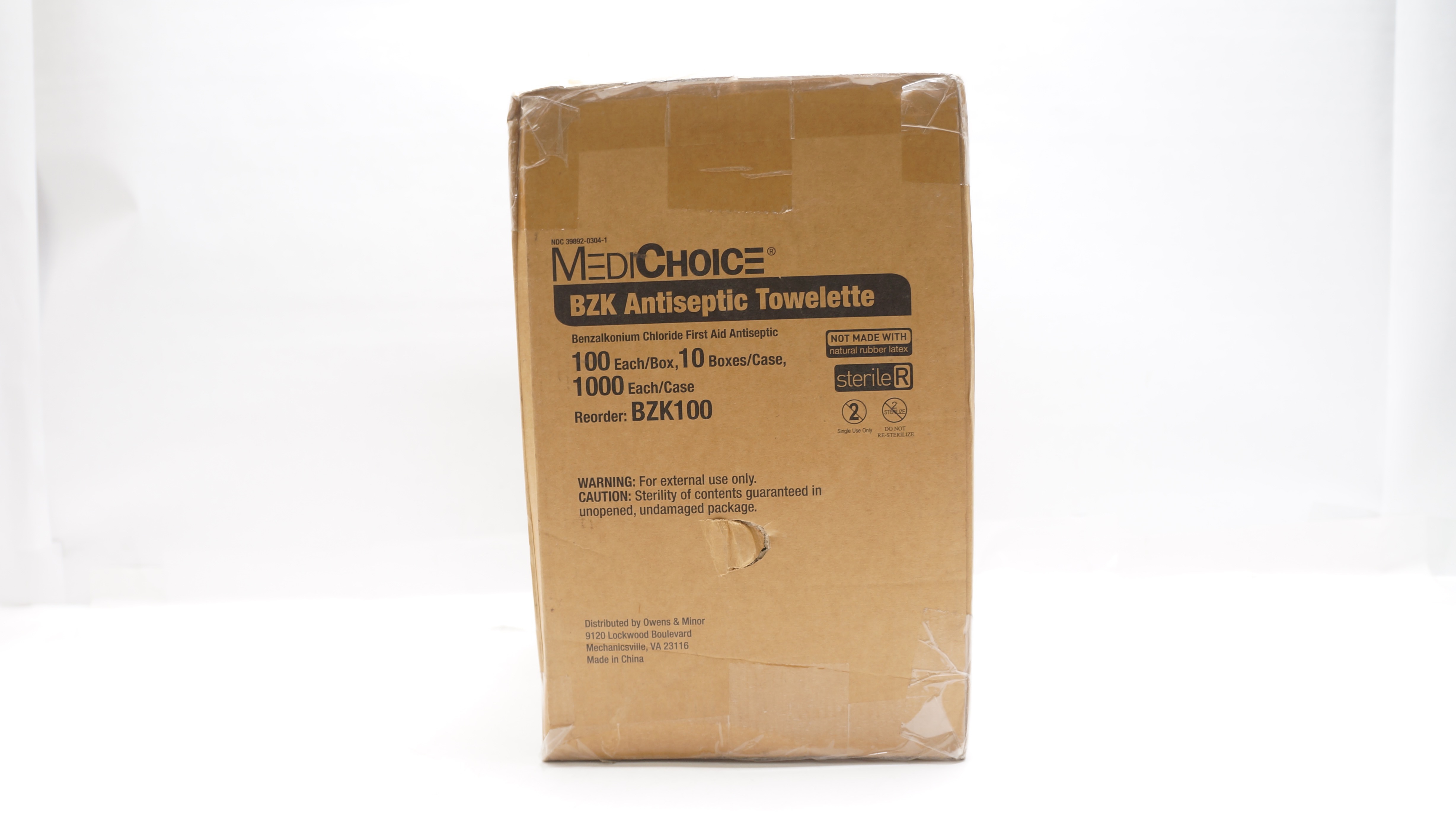 MediChoice BZK100 BZK Antiseptic Towelette - Box of 1000