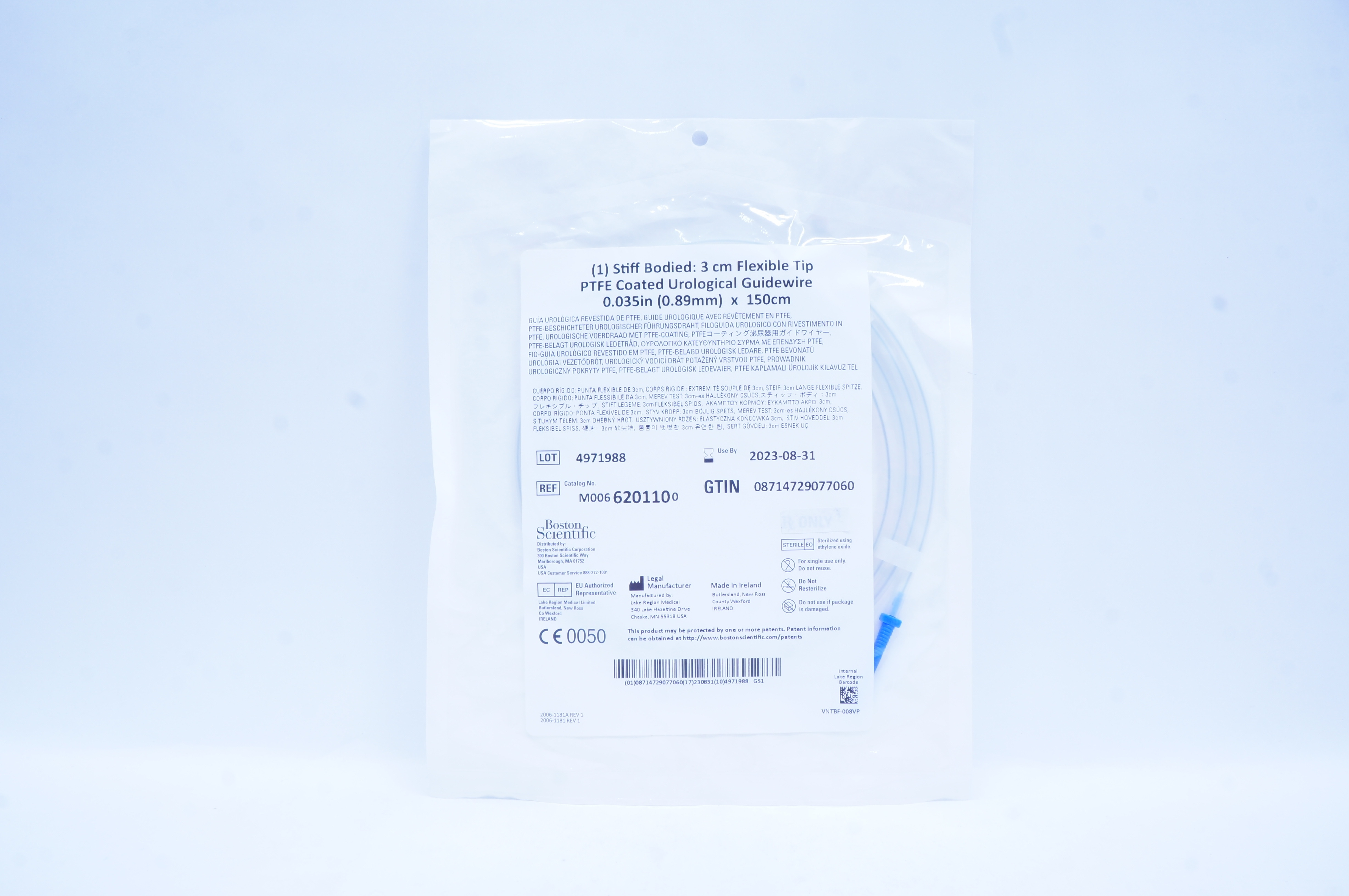 Boston Scientific 620110 3cmFlex Tip PTFE Urologic Guidewire 0.035inch x 150cm