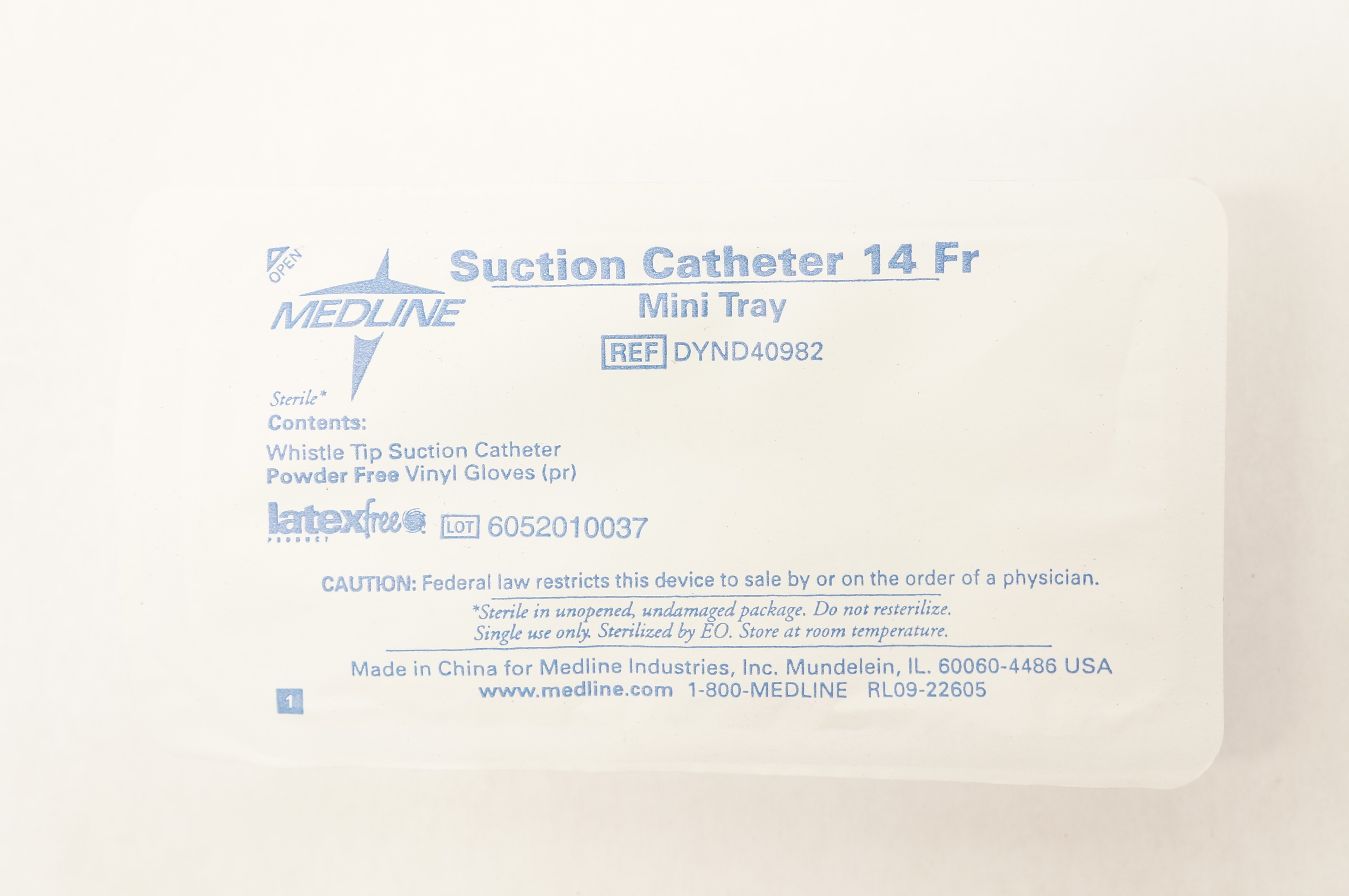 Medline DYND40982 Suction Cath. 14Fr Mini Tray