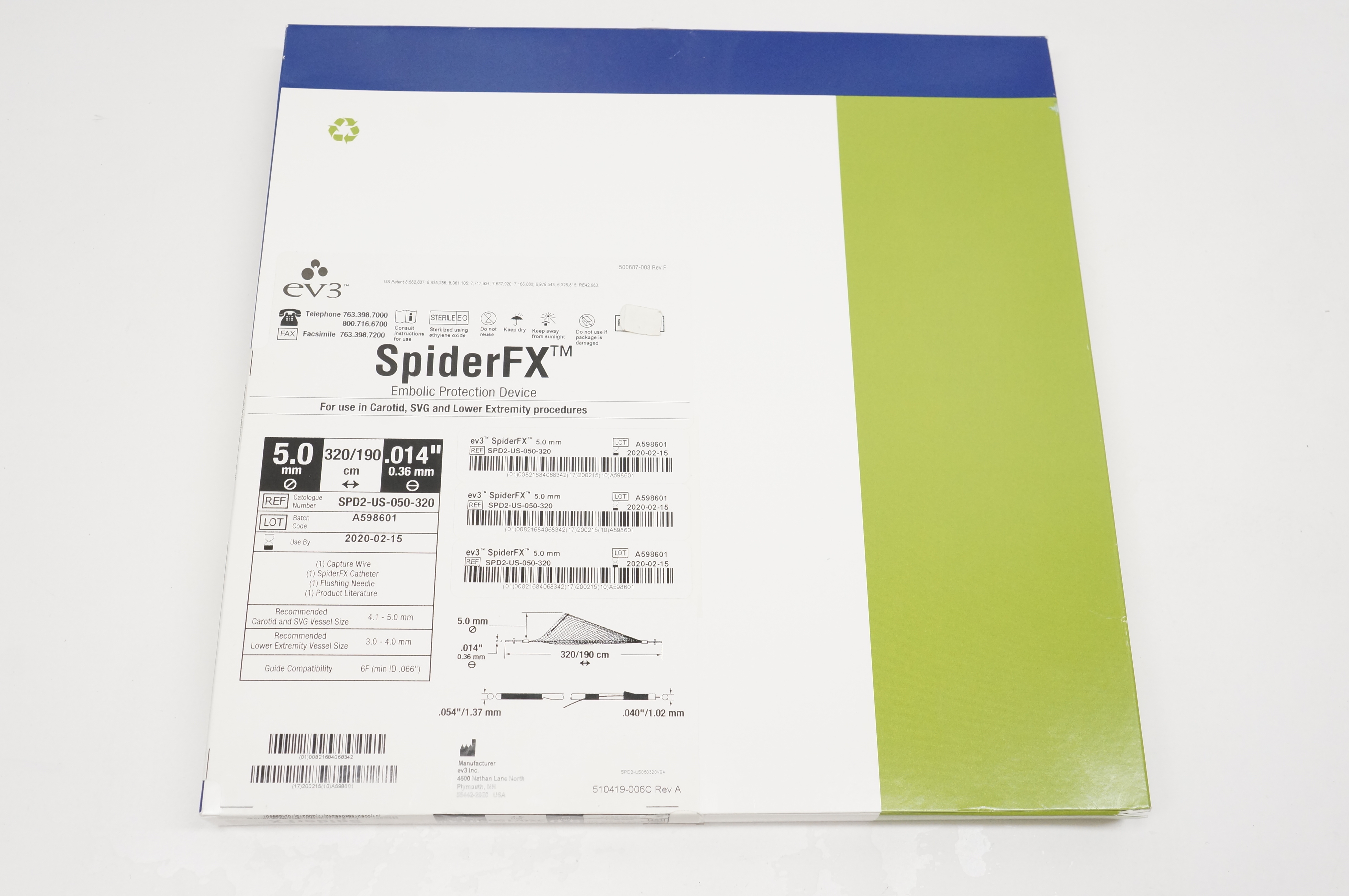 EV3 SPD2-US-050-320 SpiderFX Embolic Protection Device 5.0mm (x)
