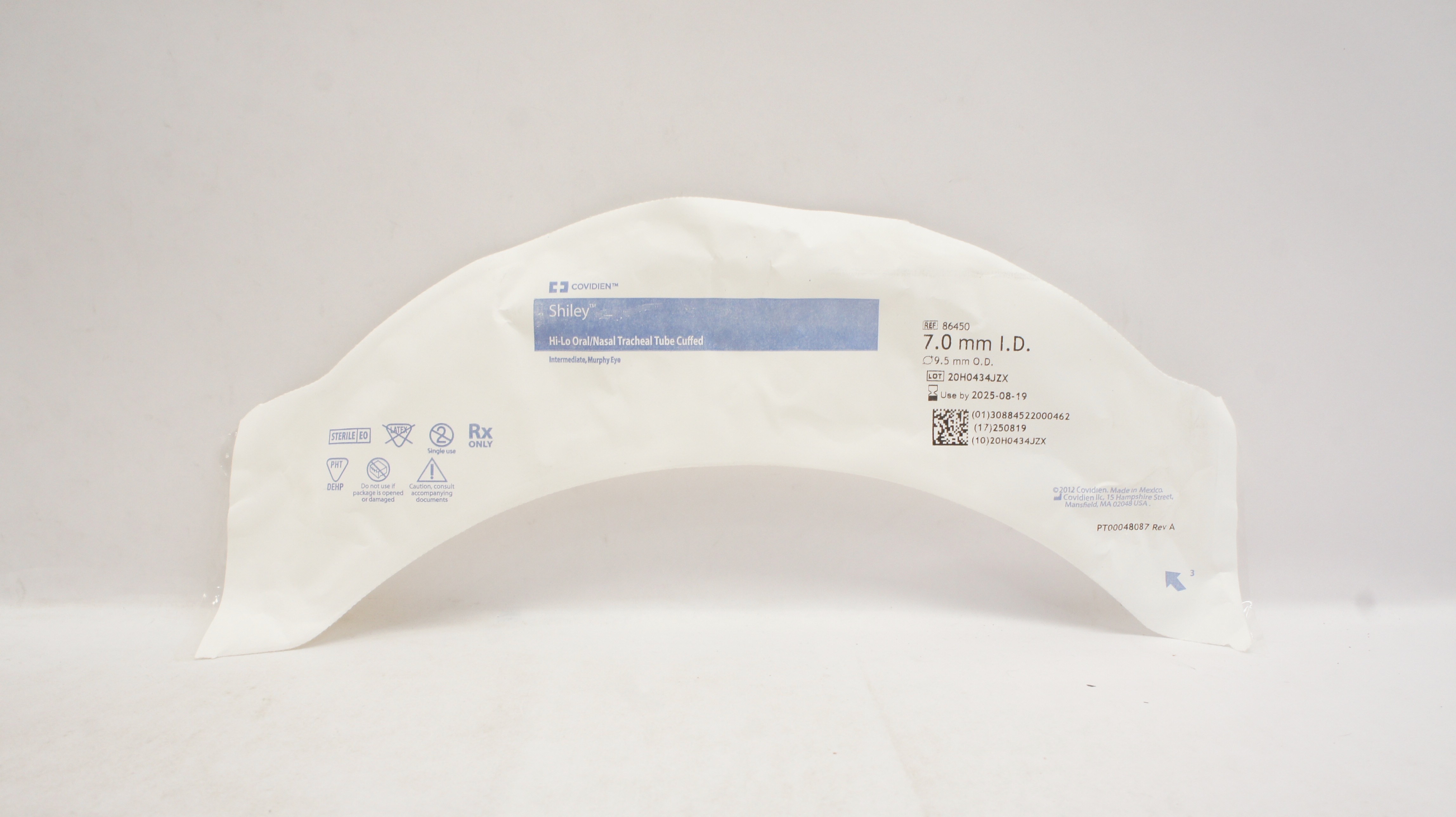 Covidien 86450 Shiley Hi-Lo Oral/Nasal Tracheal Tube 7mm x 9.5mm