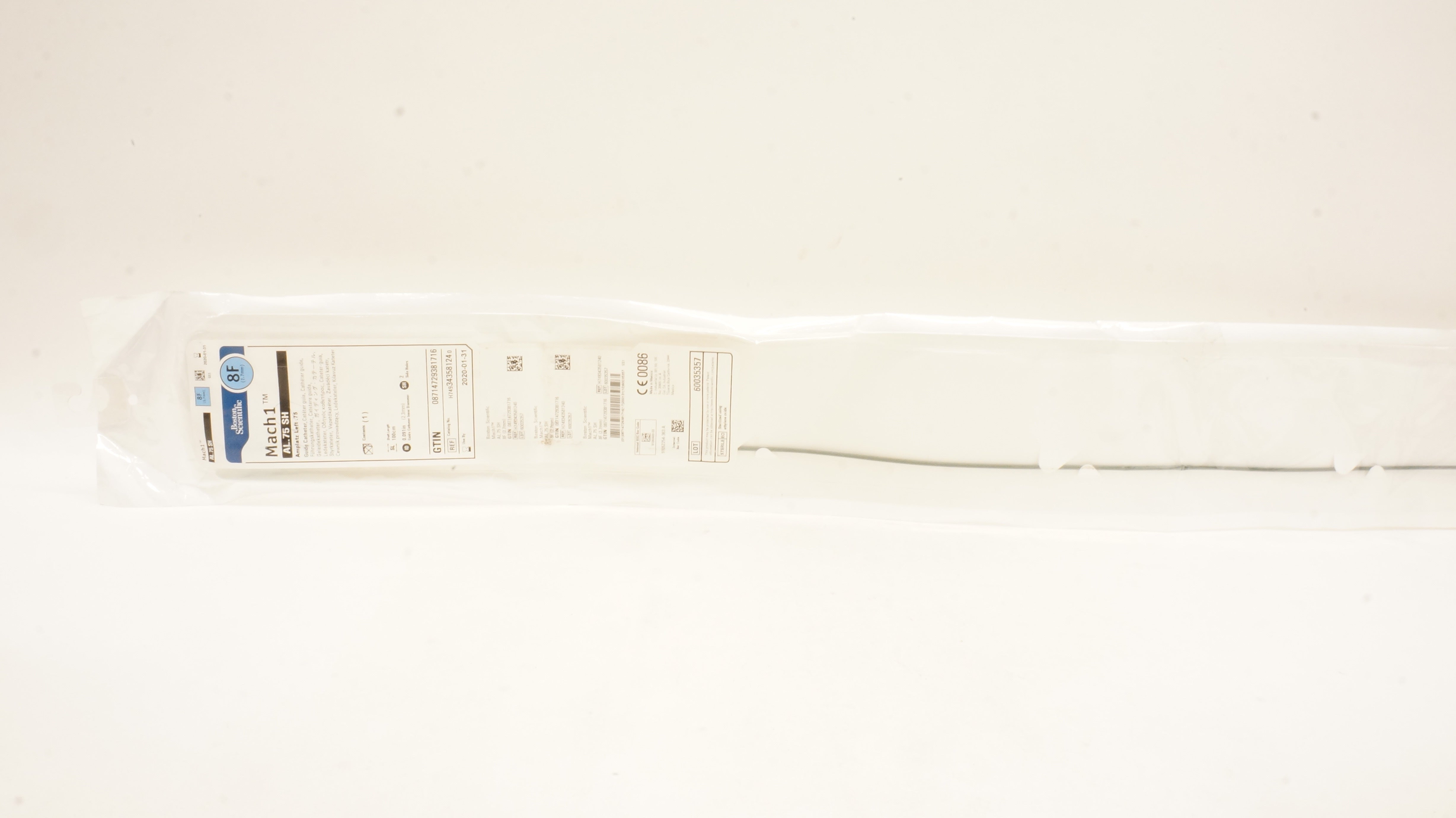 Boston Scientific H749343581240 Mach1 Amplatz Left .75SH Guide Cath. 8F (x)