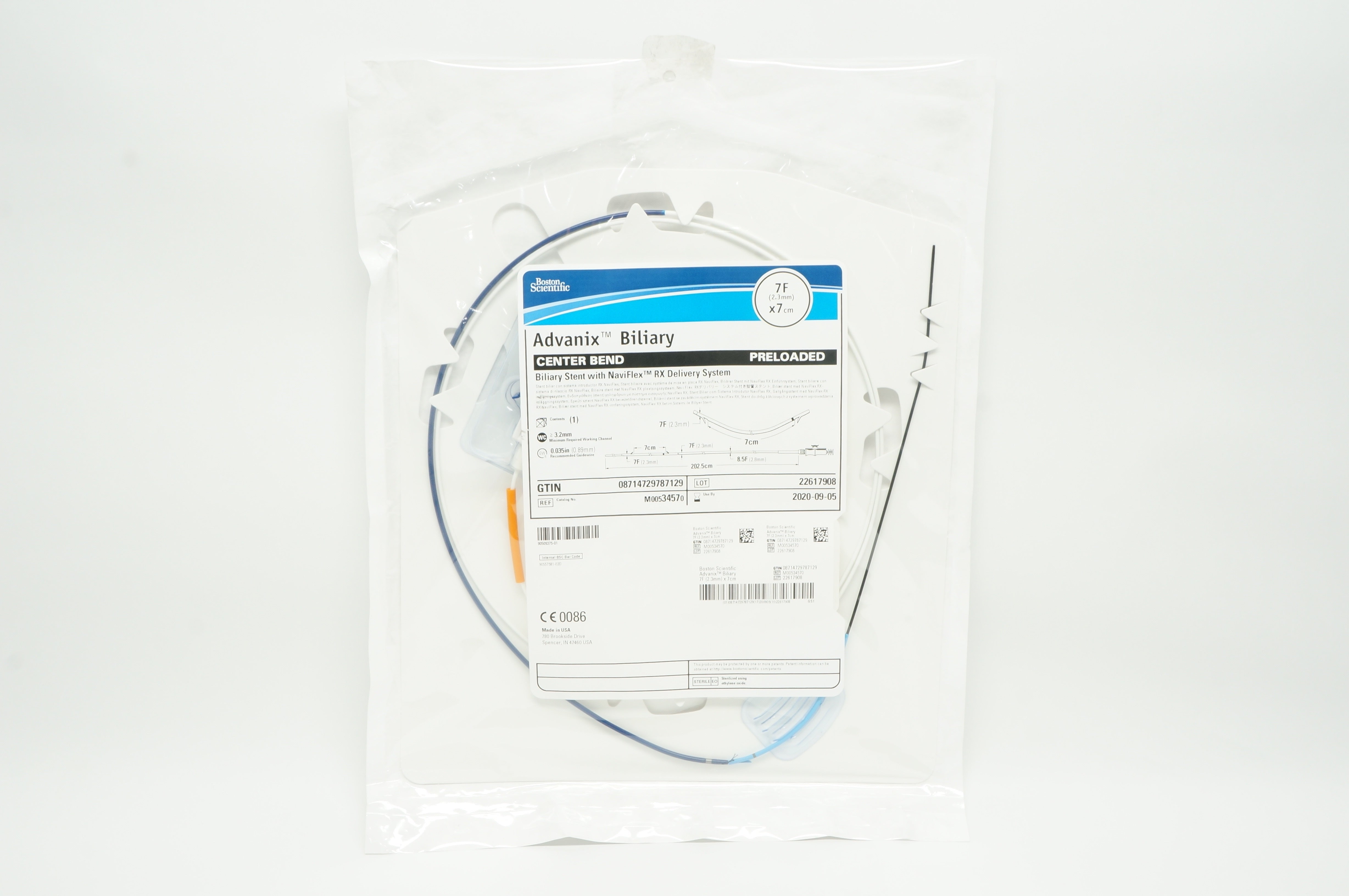 Boston Scientific M00534570  Biliary Stnt., RX Delivery System 7F x 7cm (x)