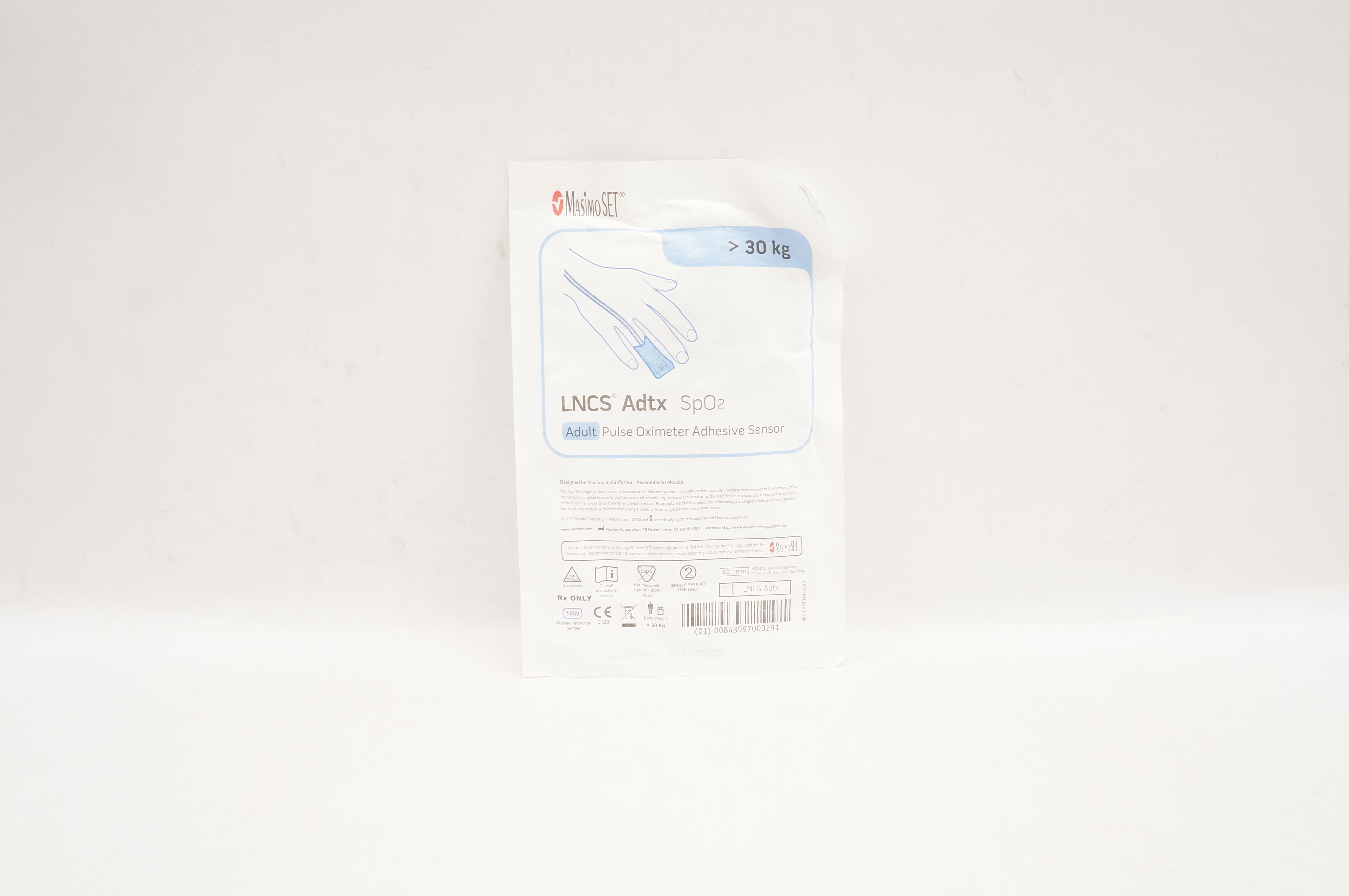 MasimoSet 1859 Neo SpO2 Neonatal/Adult Pulse Oximeter Adhesive Sensor >30kg (x)