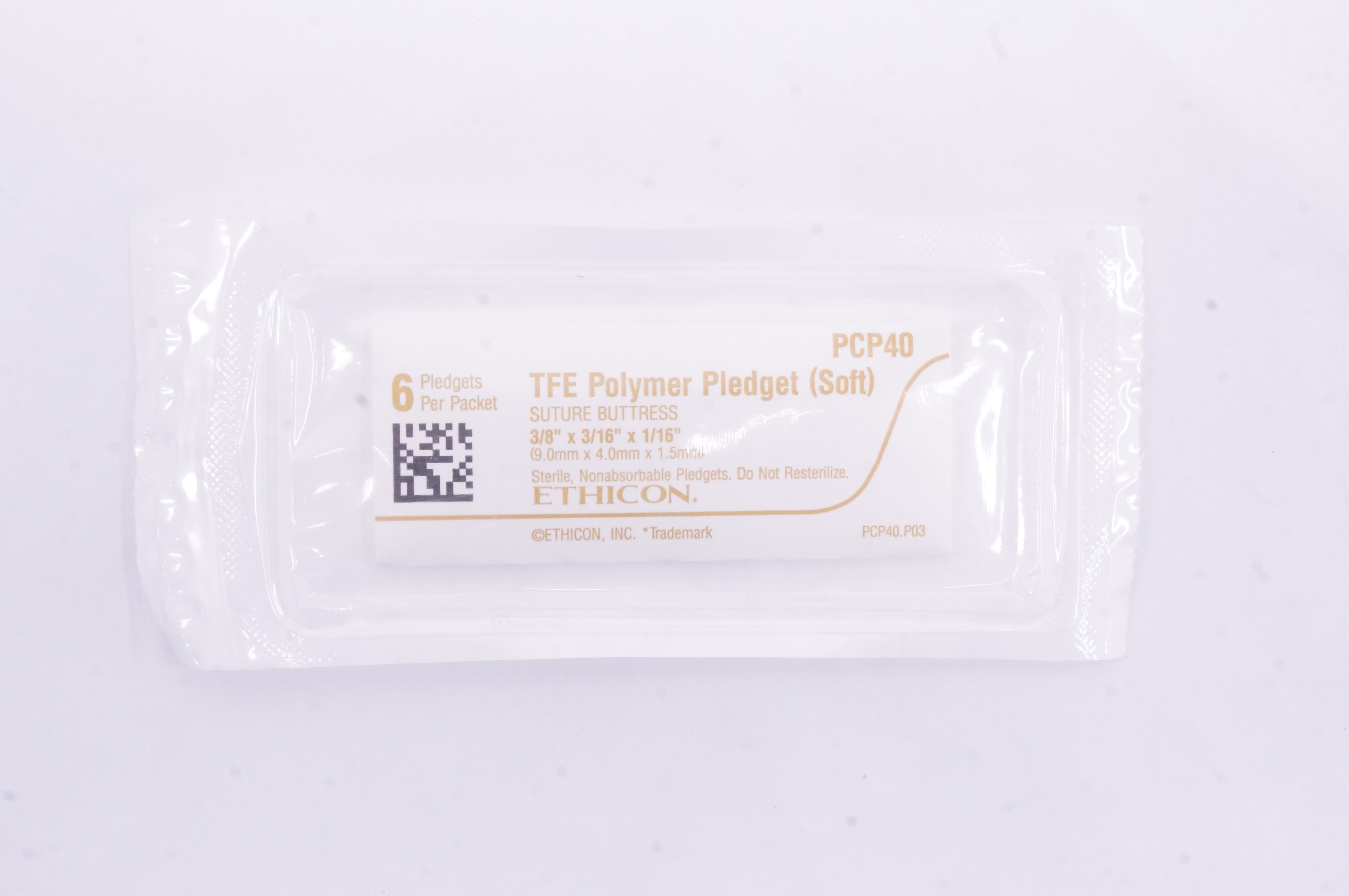 Ethicon PCP40 TFE Polymer Pledget Soft Stre Buttress 3/8in. x 3/16in. x 1/16in.