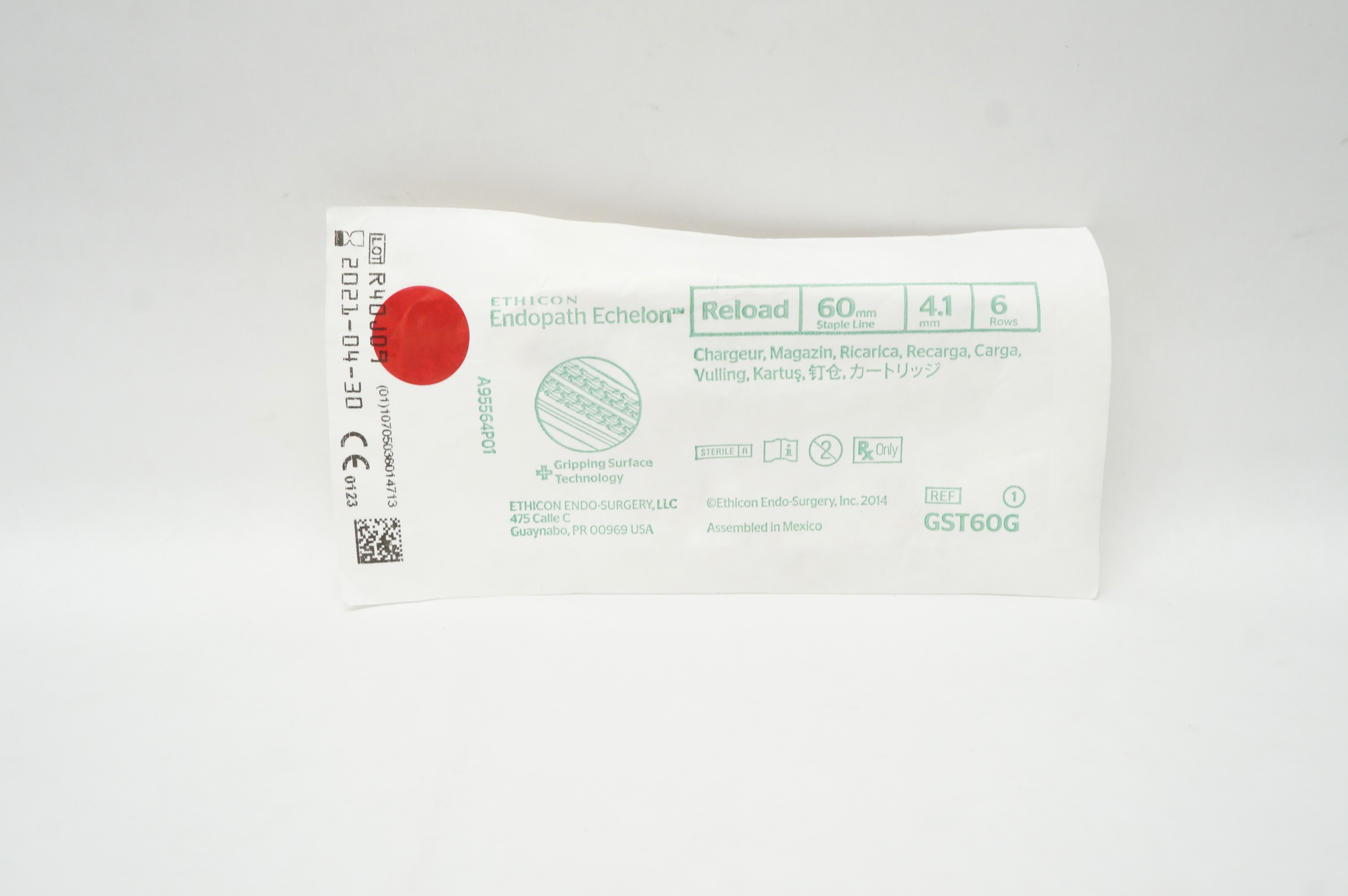 Ethicon GST60G Endopath Echelon Reload 60 mm Staple Line 4.1 mm 6 Rows (x)