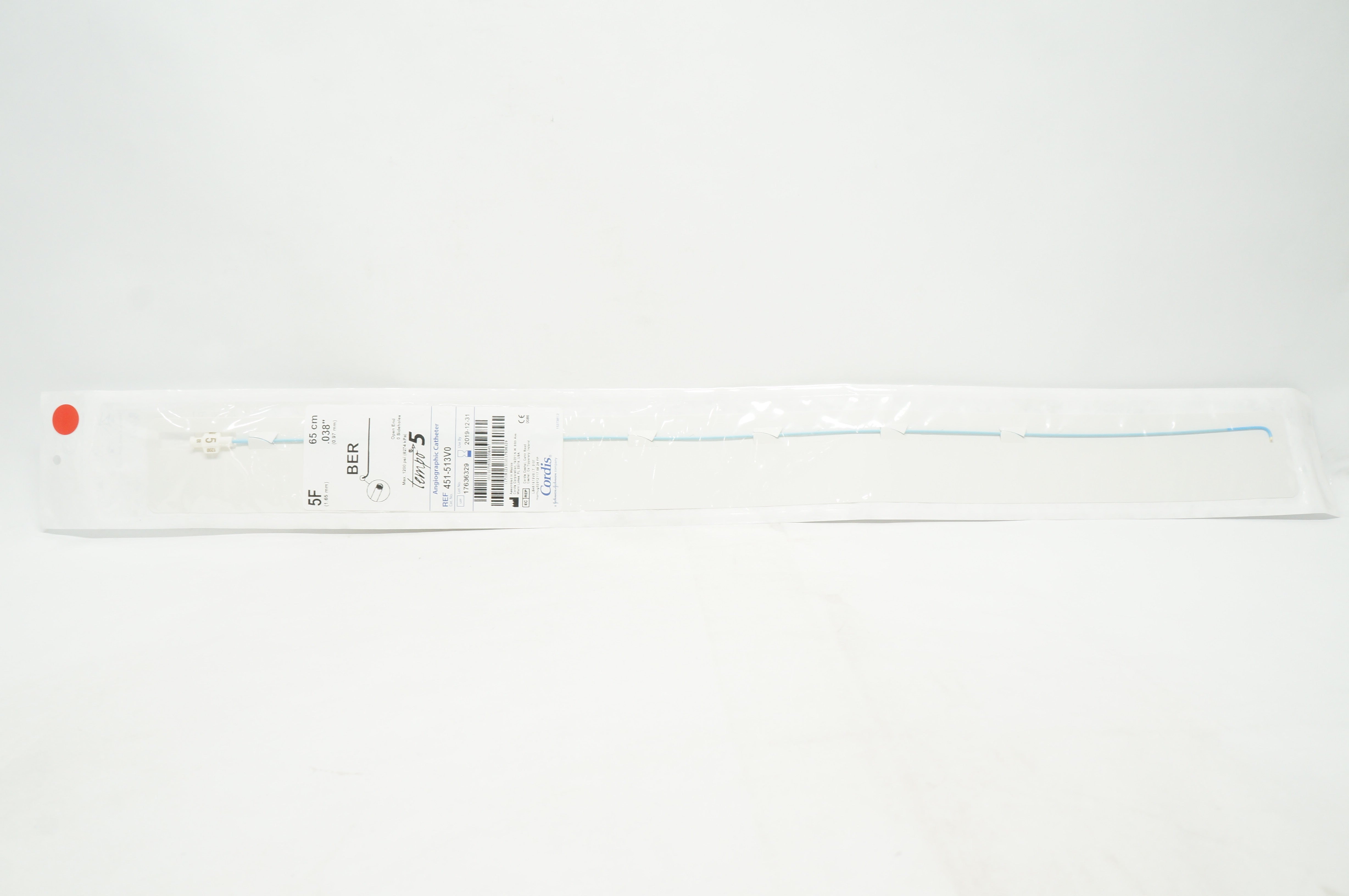 Cordis 451-513V0 Angiographic Cath. BER, 5F x 0.038inch (x)