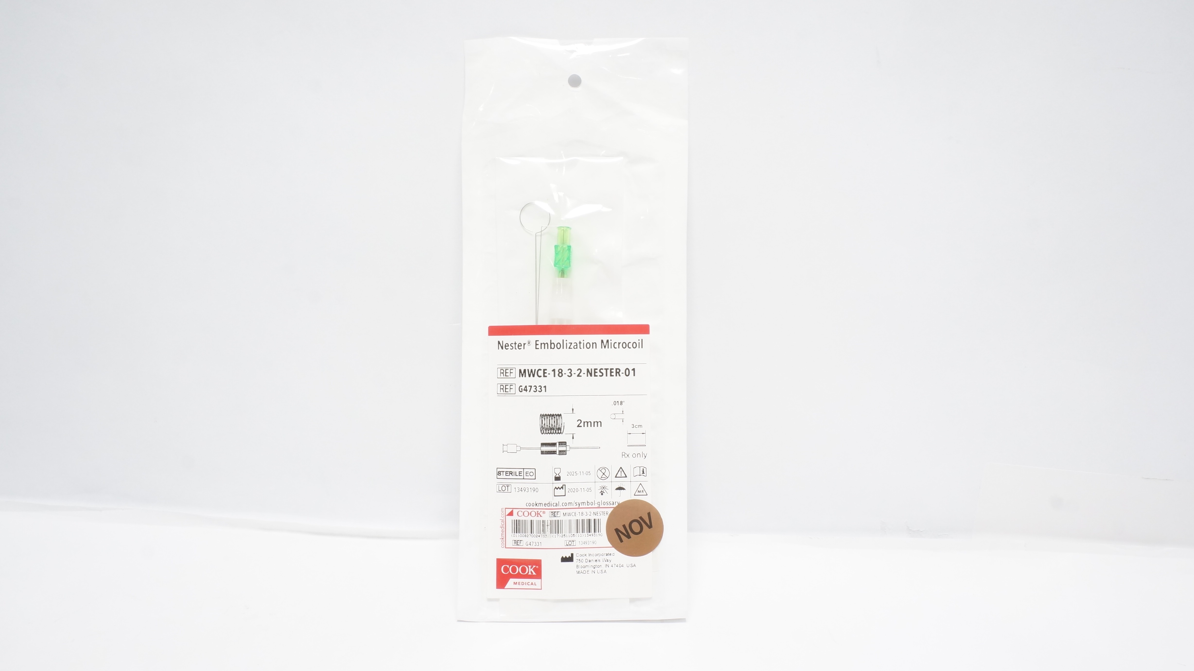 Cook Medical G47331 Nester Embolization Microcoil .018inch x 2mm (x)