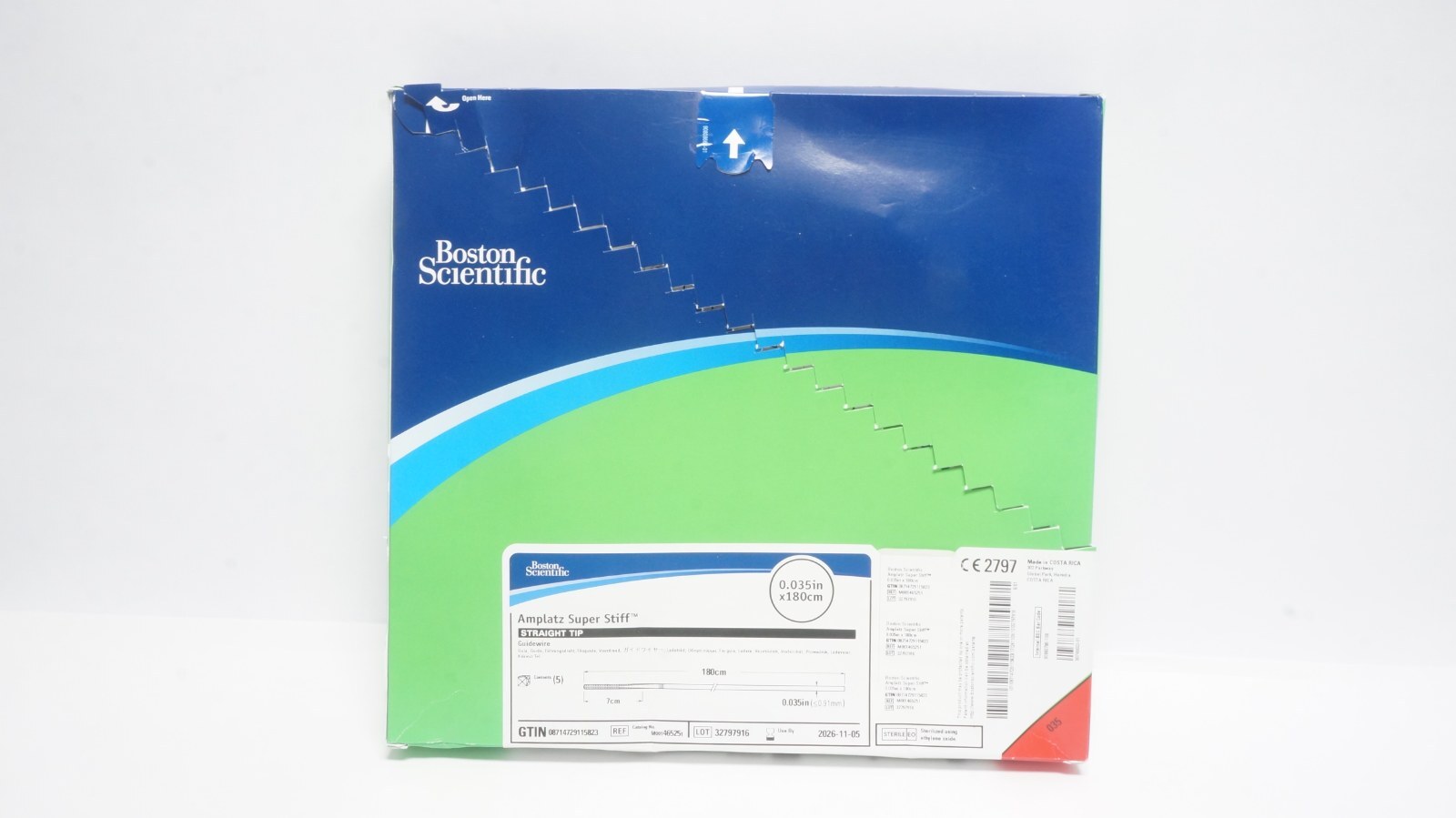 Boston Scientific M001465251 Amplatz Super Stiff Guidewire 0.035in x 180cm - box of 5