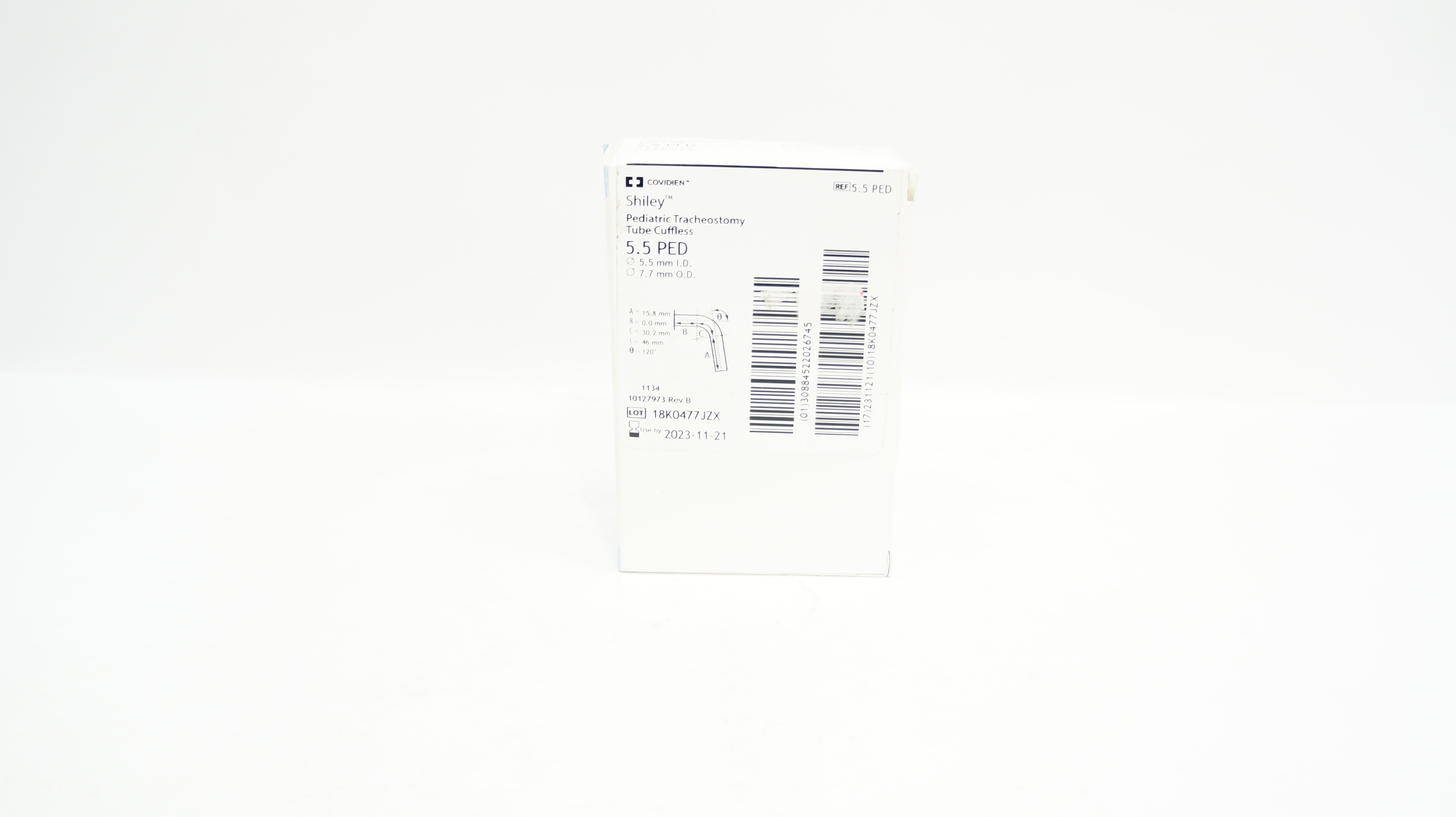 Covidien 5.5PED Shiley Pediatric Tracheostomy Tube Cuffless 5.5ID x 7.7mmOD (x)