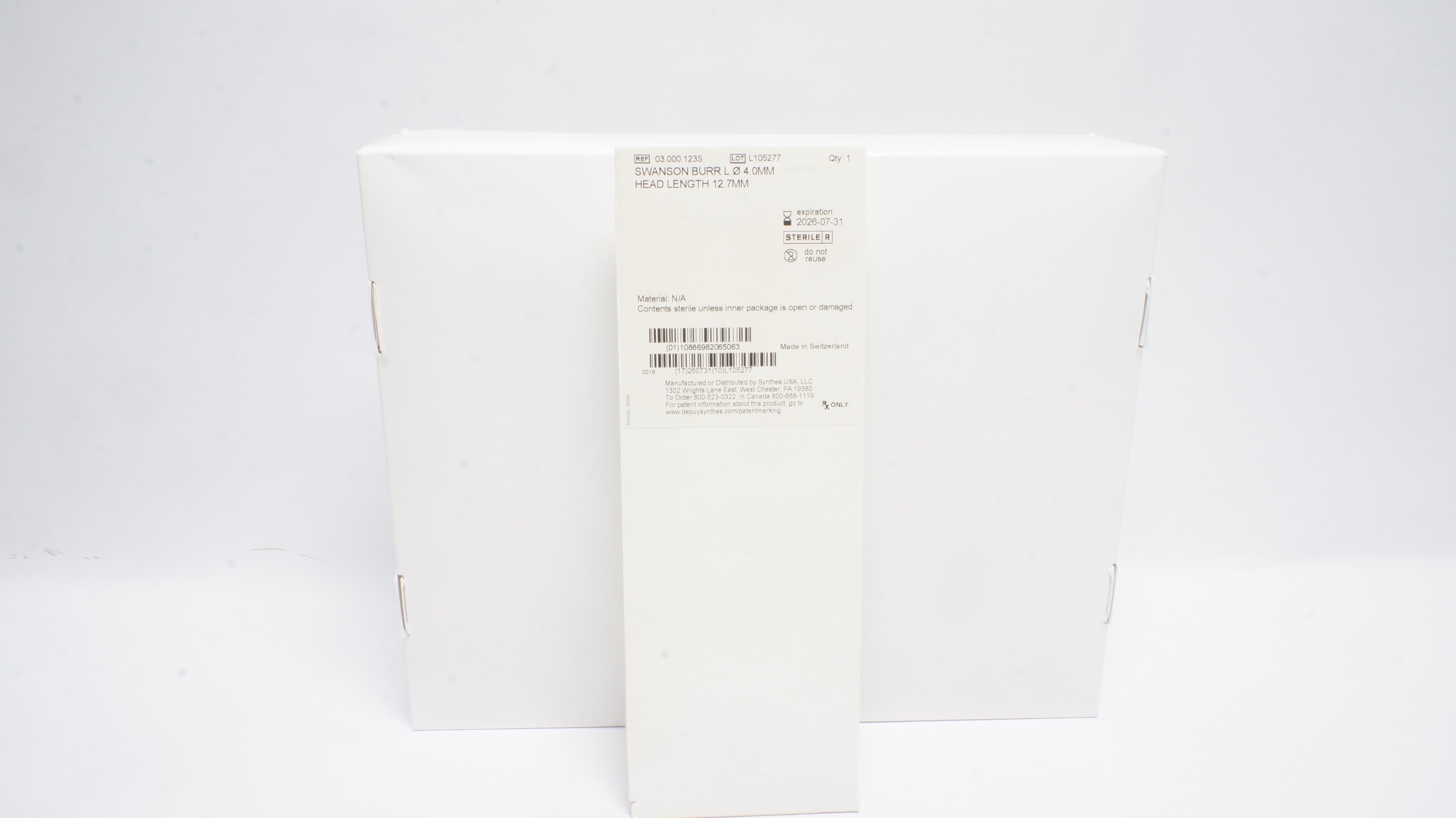 Synthes 03.000.123S Swanson Burr L 4.0mm Head Length 12.7mm