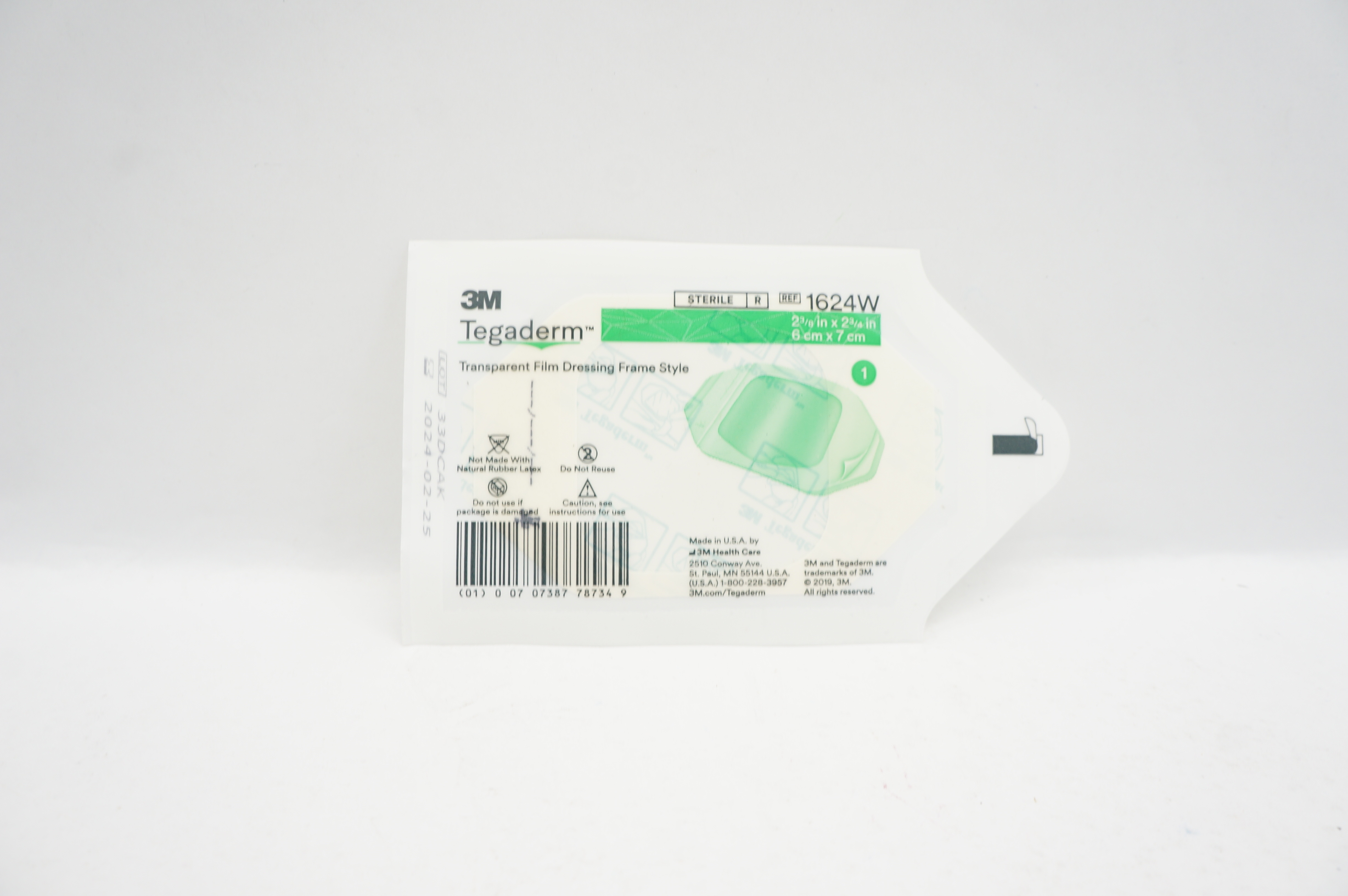 3M 1624W Tegaderm Transparent Film Dressinf Frame Style 2 3/8 x 2 3/4 inch