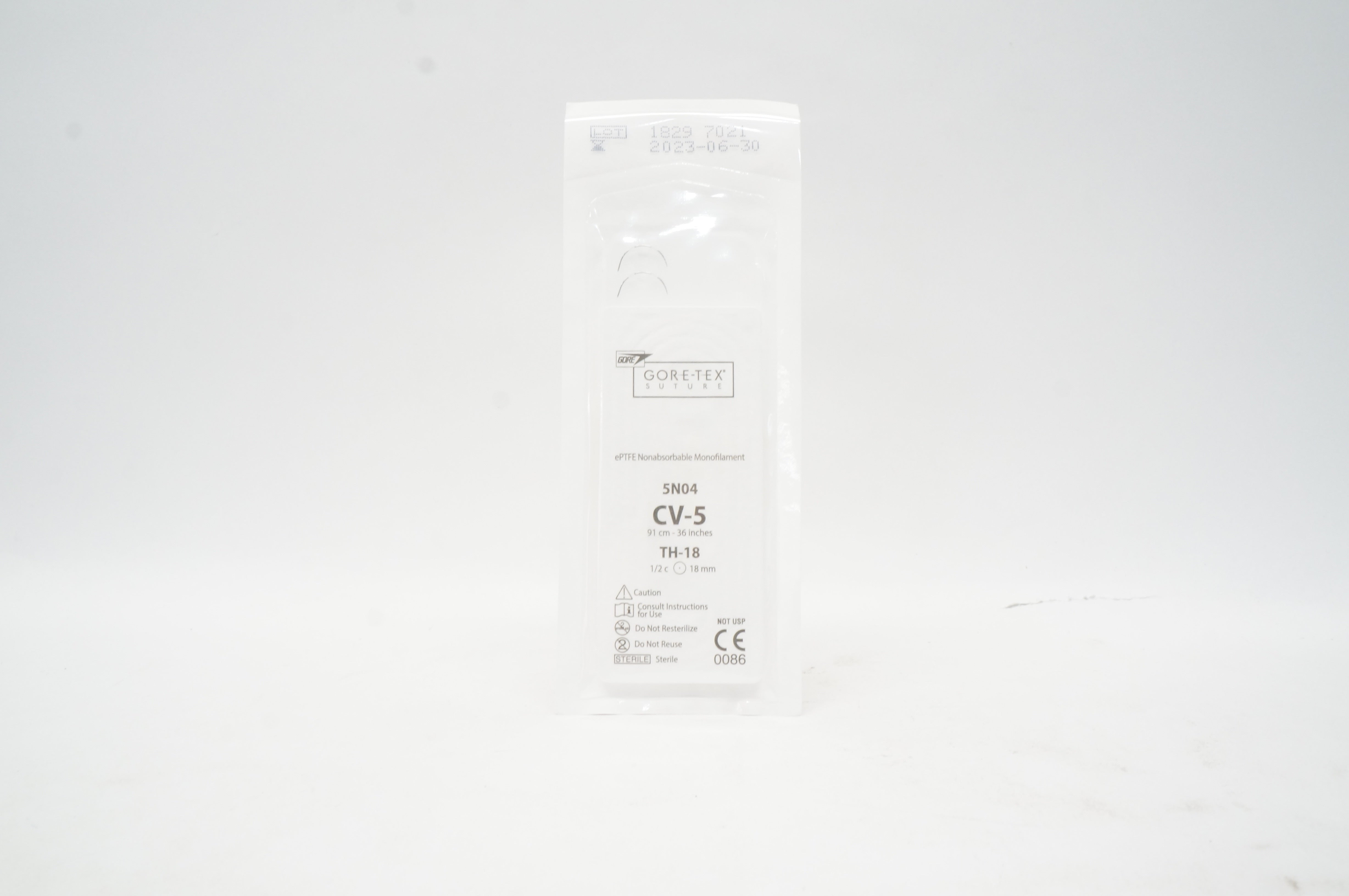 Gore 5N04 CV-5 ePTFE Nonabsorbable Monofilament 91cm 36in TH-18 1/2c 18mm (x)