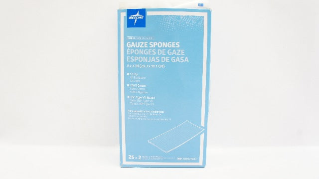 Medline NON21842 Gauze Sponges 12-Ply 100% Cotton 8inch x 4inch - Box of 50