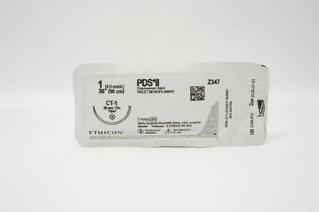 Ethicon PDP347 1 PDS Plus Violet Monofilament  CT-1 36mm 1/2c Taper, 36inch