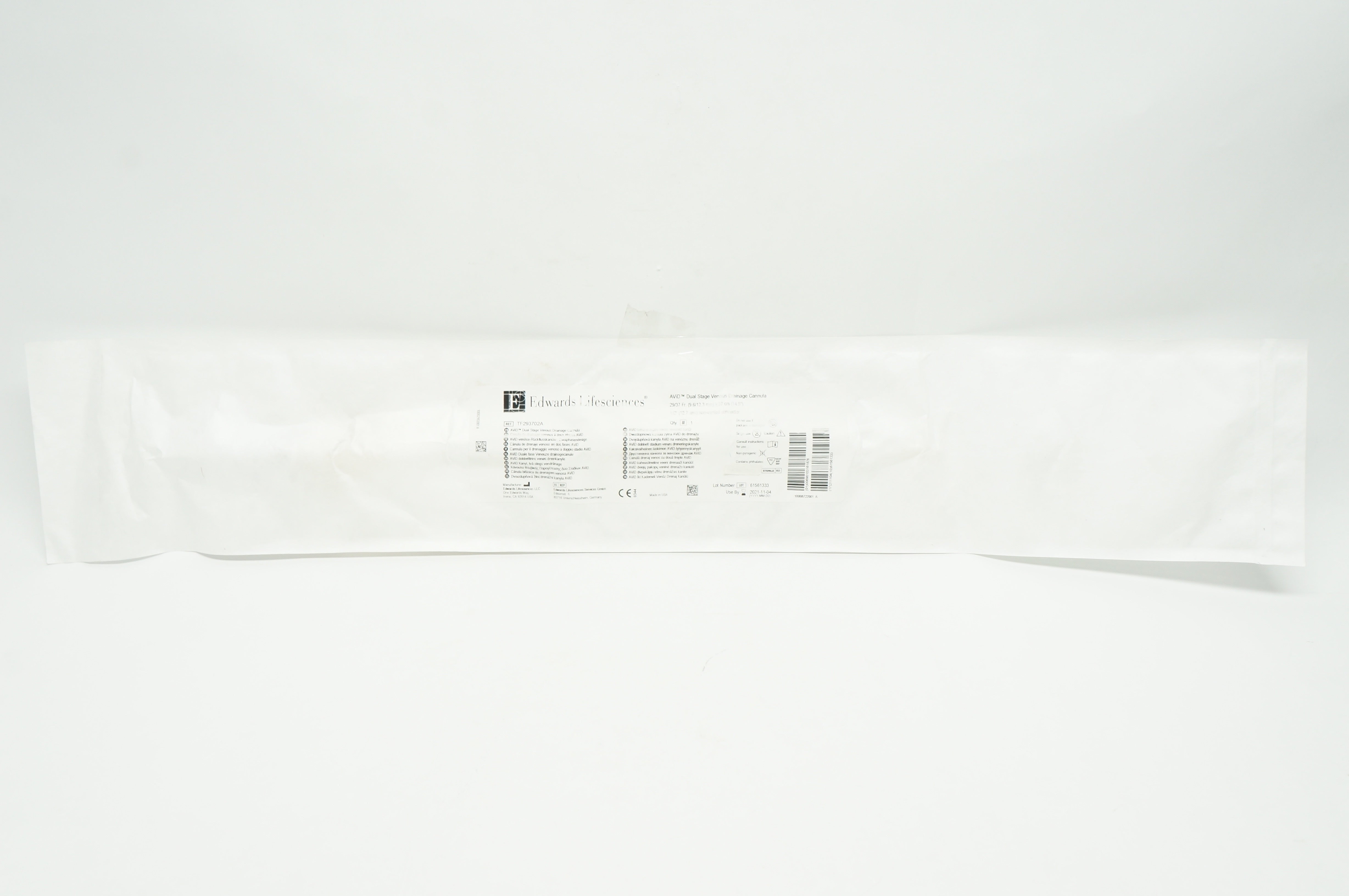 Edwards Lifesciences TF293702A AViD Venous Drainage Cannula 29/37Frx14.5inch(x)