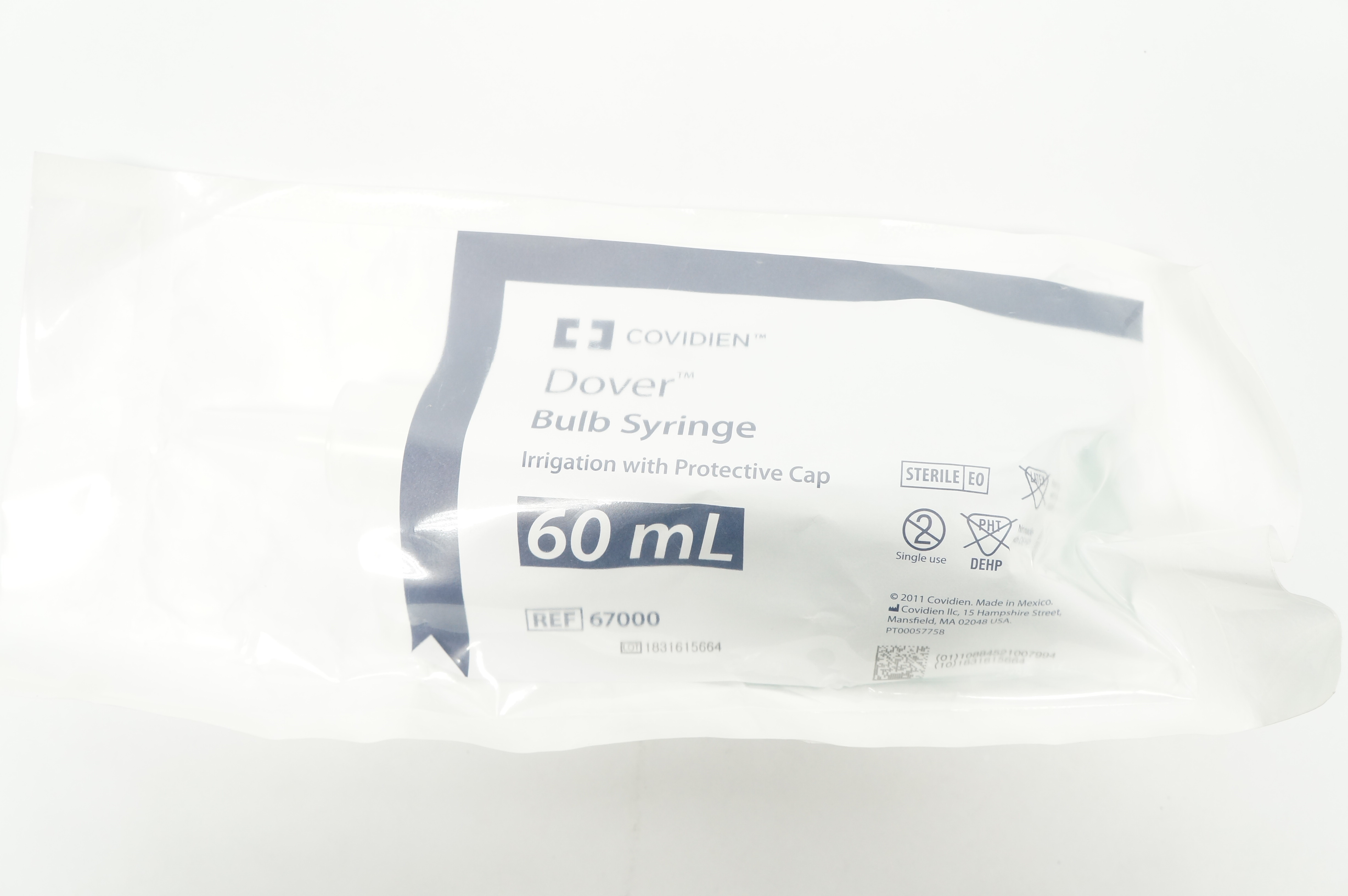 Covidien 67000 Dover Bulb Syringe Irrigation with Protective Cap 60 mL