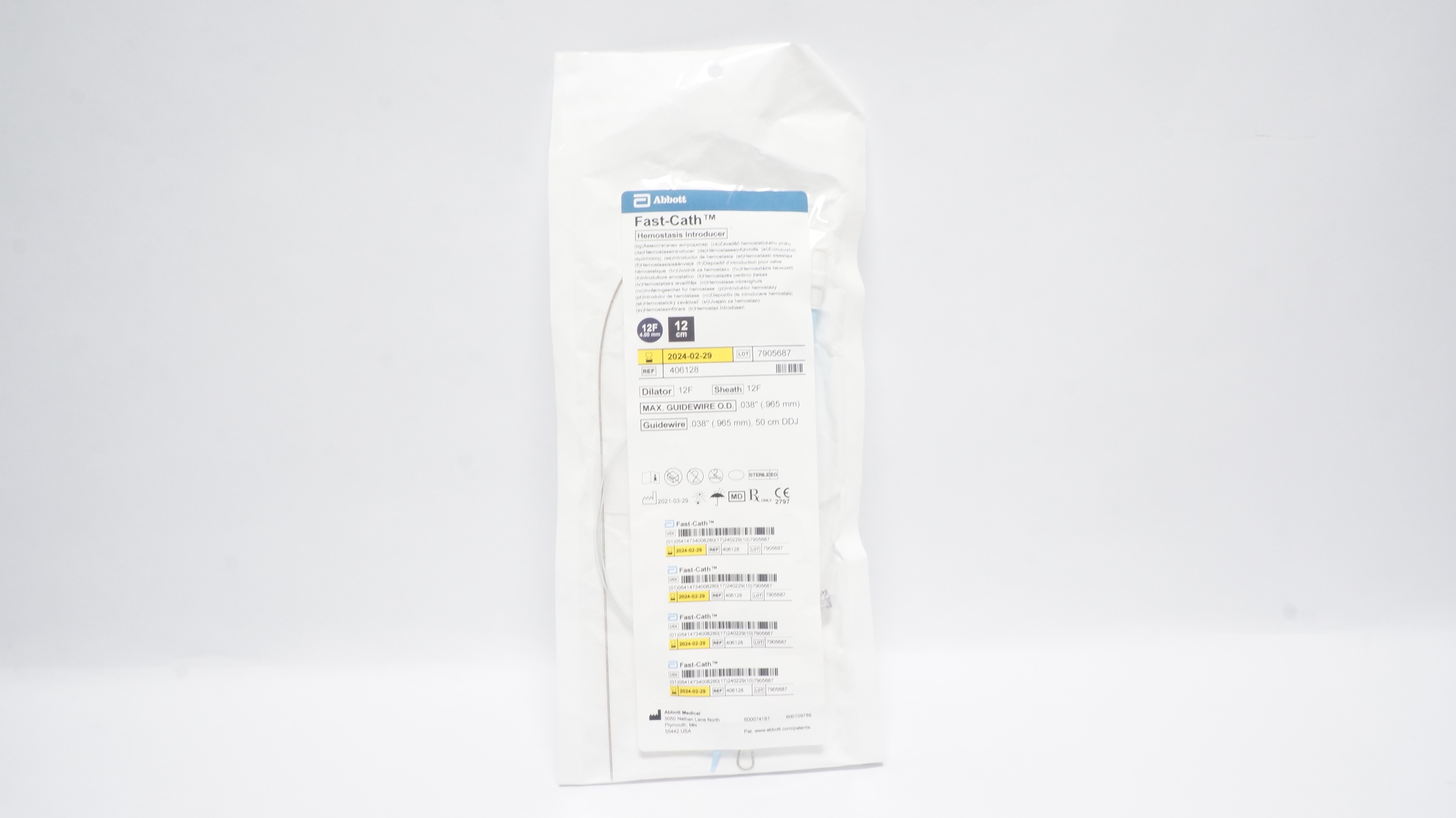 Abbott 406128 FAST-CATH Hemostasis Introducer 12F x 12cm (x)