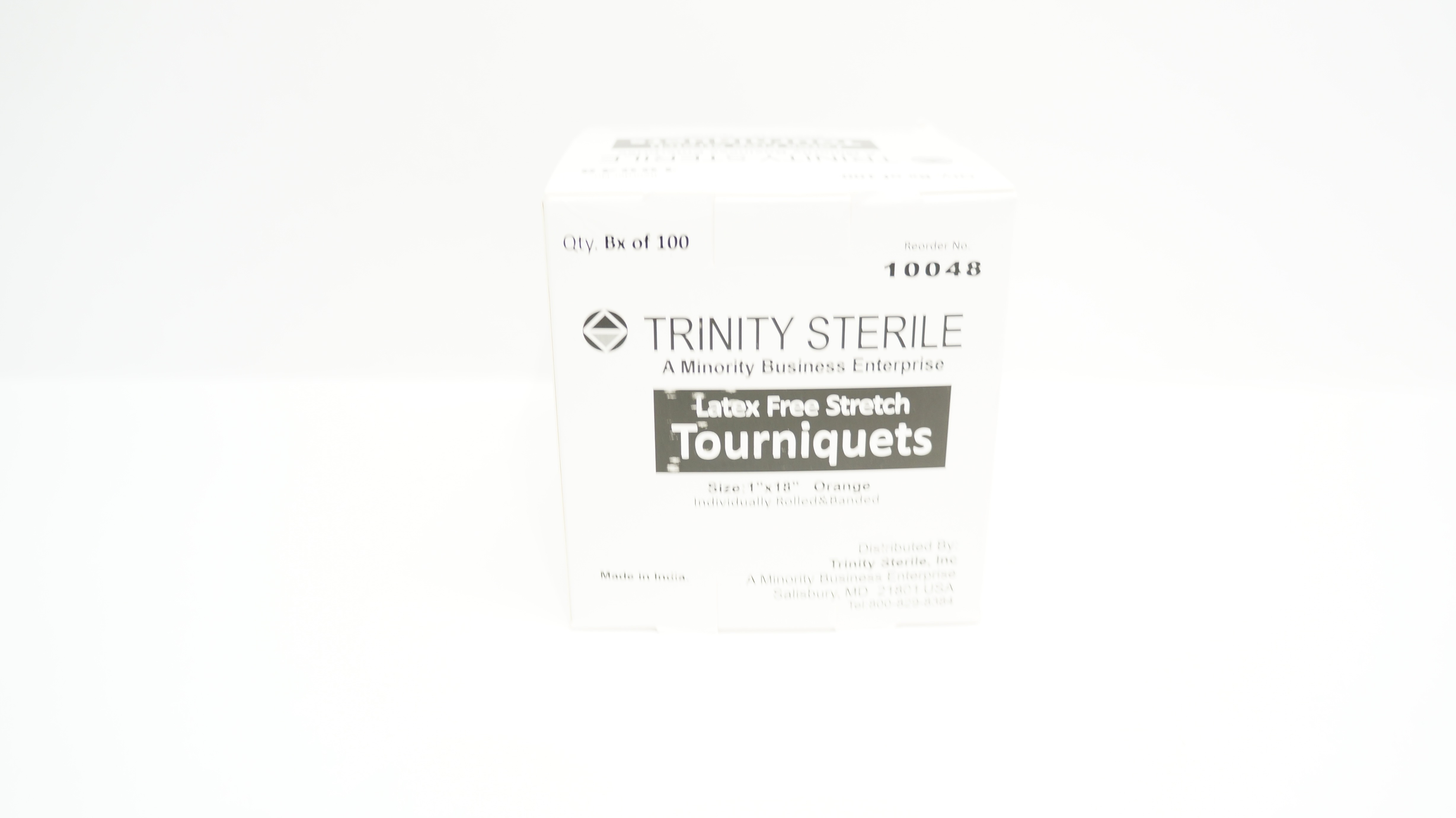 Trinity Sterile 10048 Tourniquets Latex Free Stretch Orange 1 x 18in -Box of 100