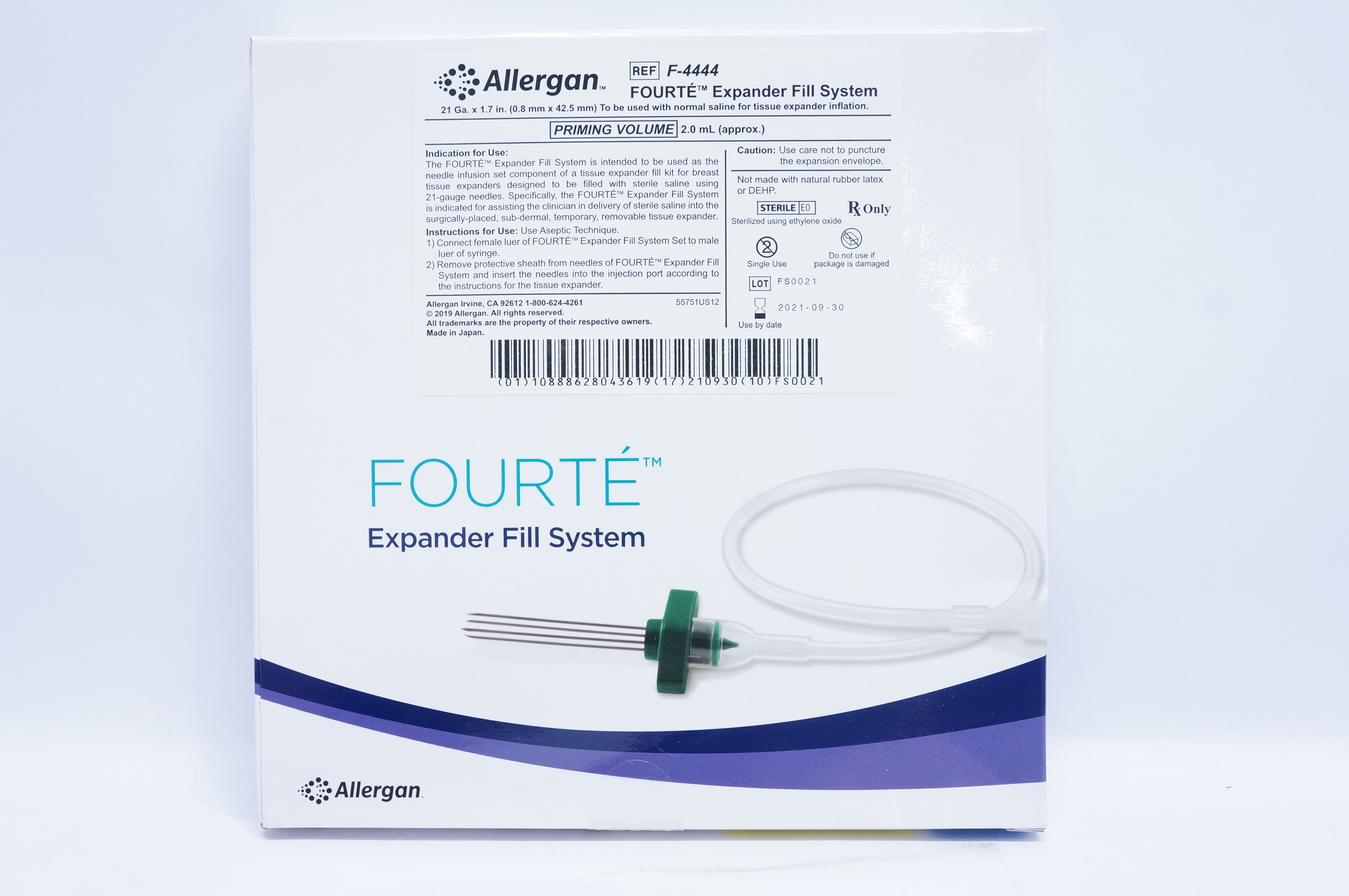Allergan F-4444 FOURTE Expander Fill System 21Ga. x 1.7inch