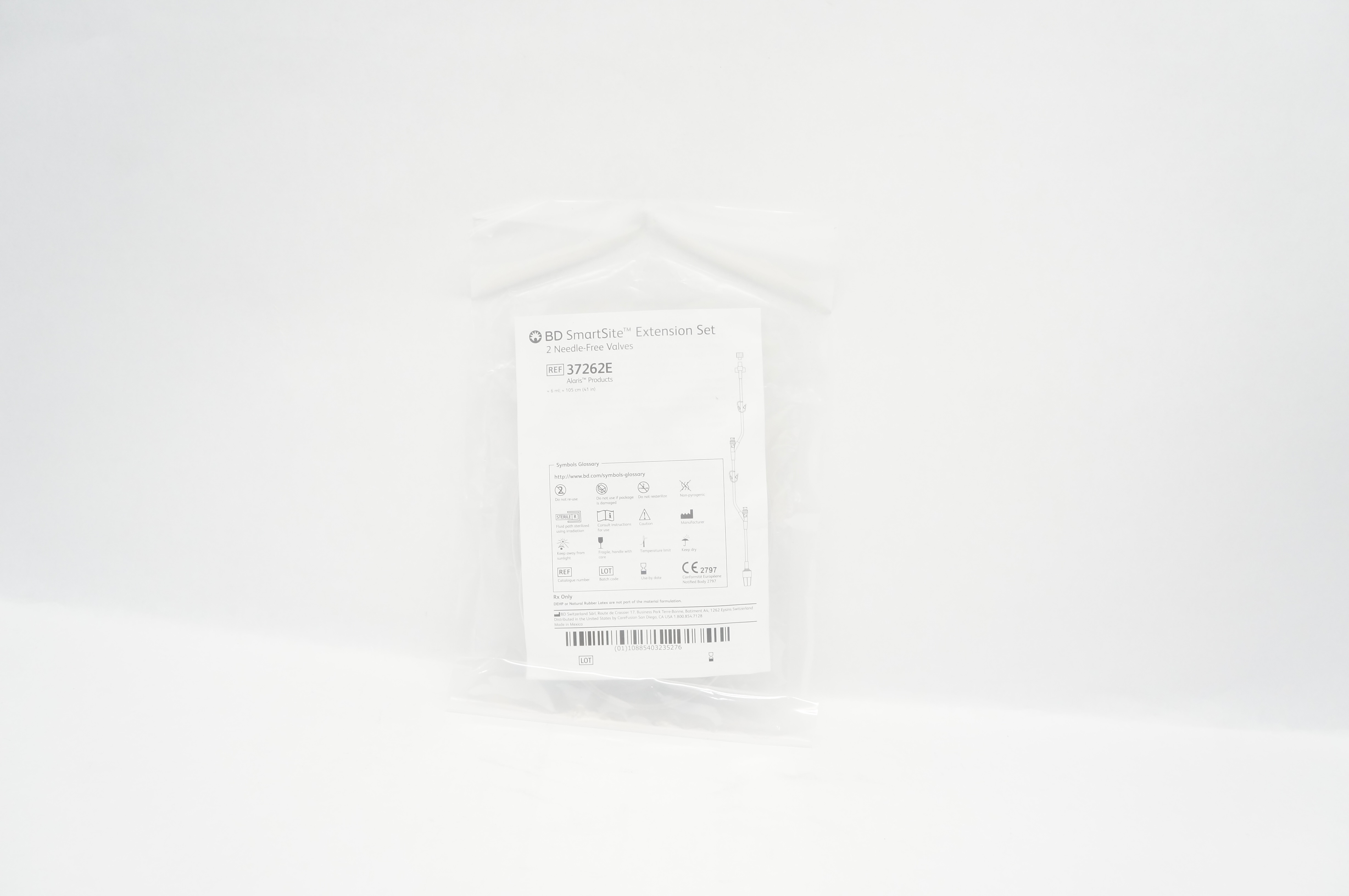 BD 37262E SmartSite Extension Set 2-Ndle. Free Valves 6mL x 41inch