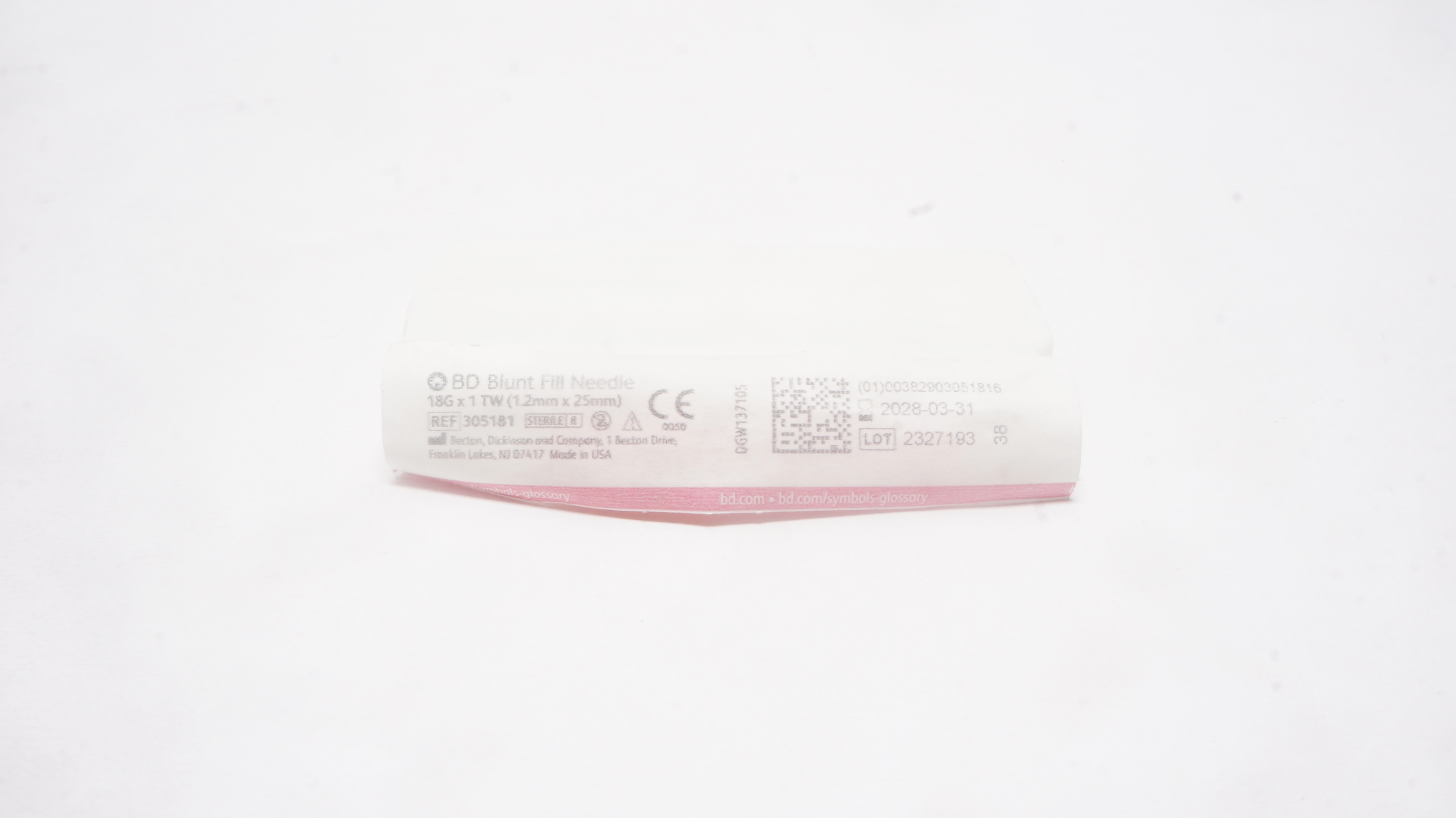 BD 305181 Blunt Fill Ndle 18G x 1 TW