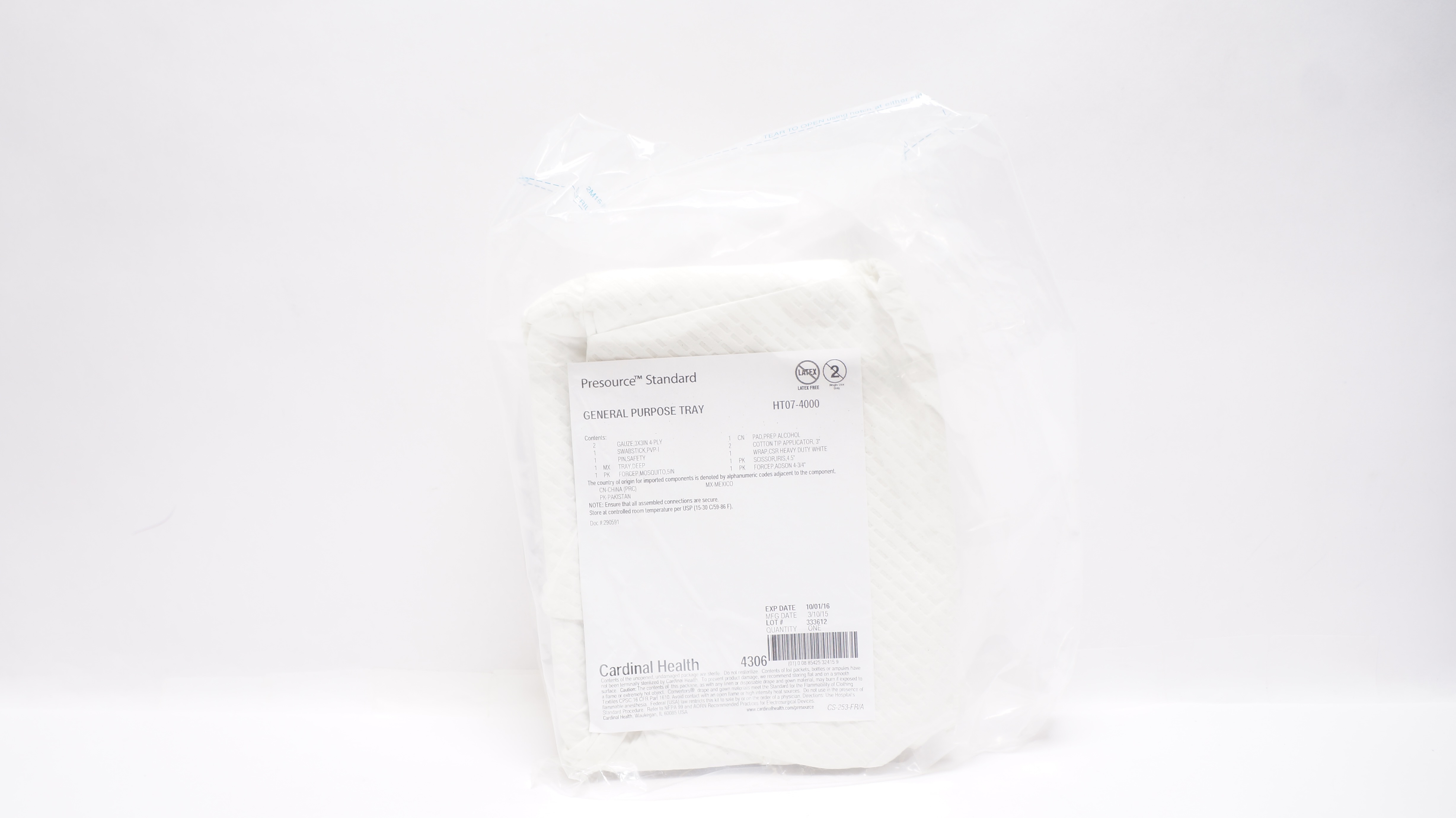 Cardinal Health 4306 HT07-4000 Presource Standard General Purpose Tray (x)
