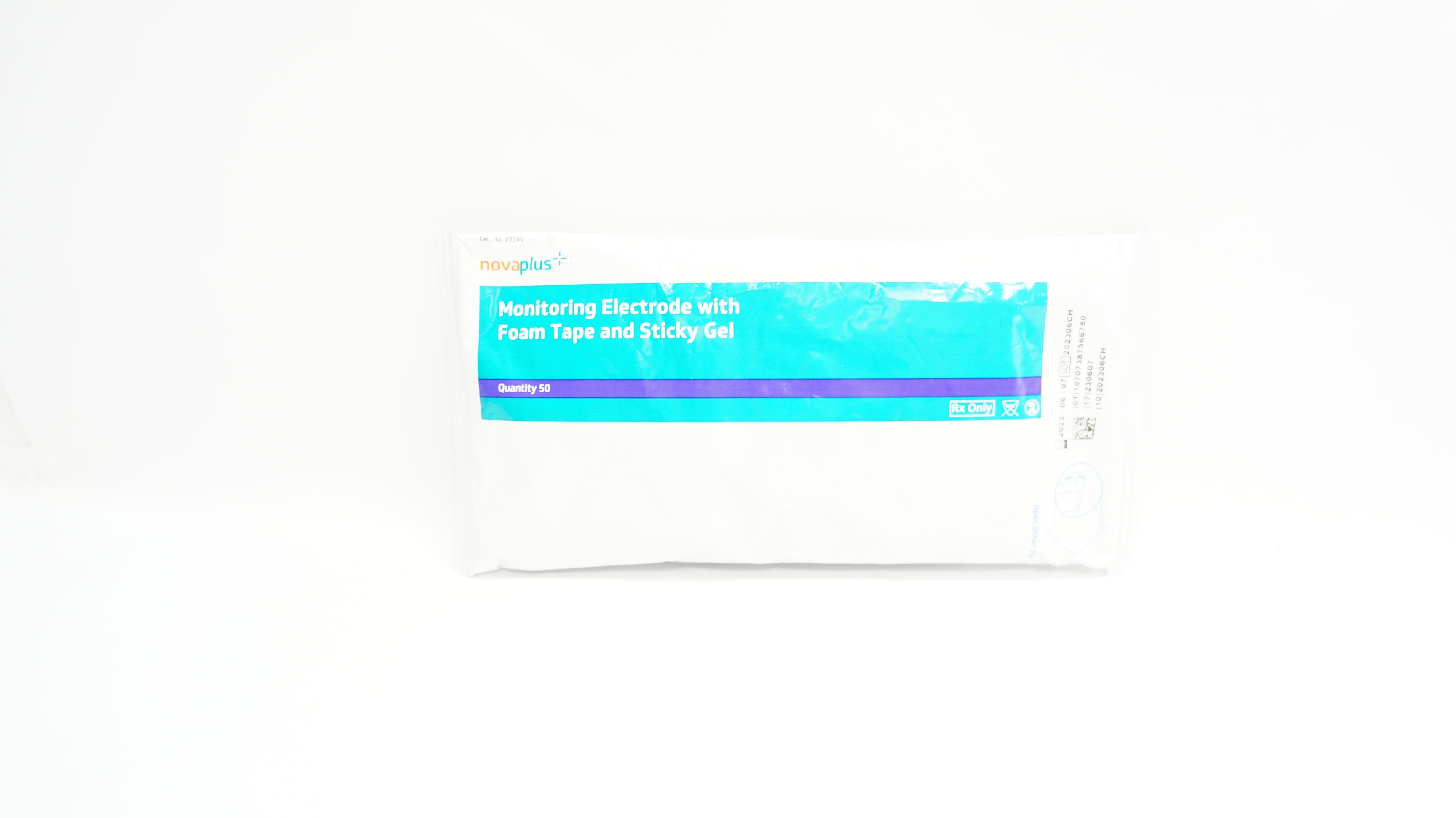 3M V2560 Novaplus Monitoring Electrode w/Foam Tape & Sticky Gel (x) - Pack of 50