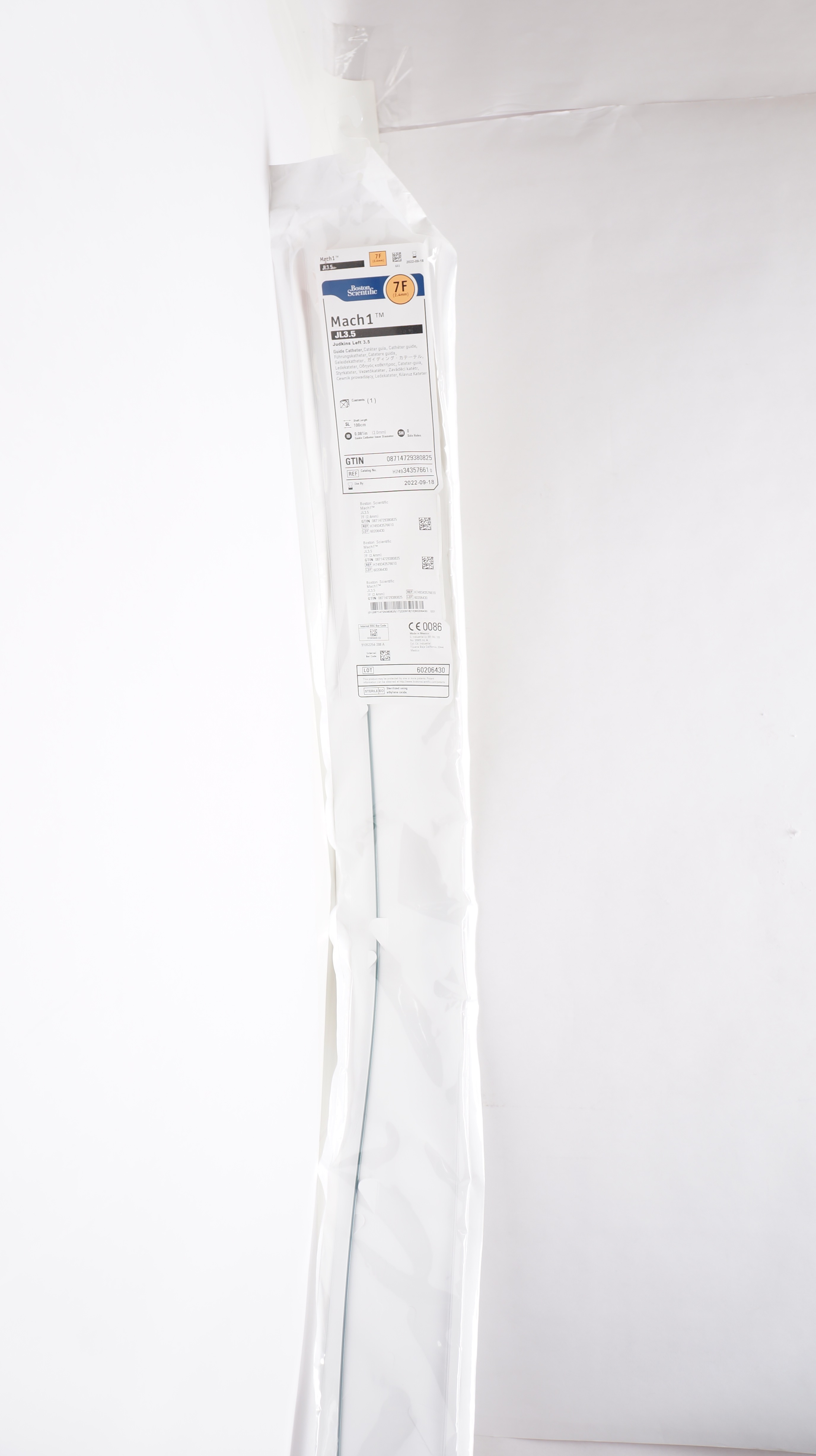 Boston Scientific 34357661 Mach 1 JL3.5 Judkins Left 3.5 Guide Cath. 7F (x)