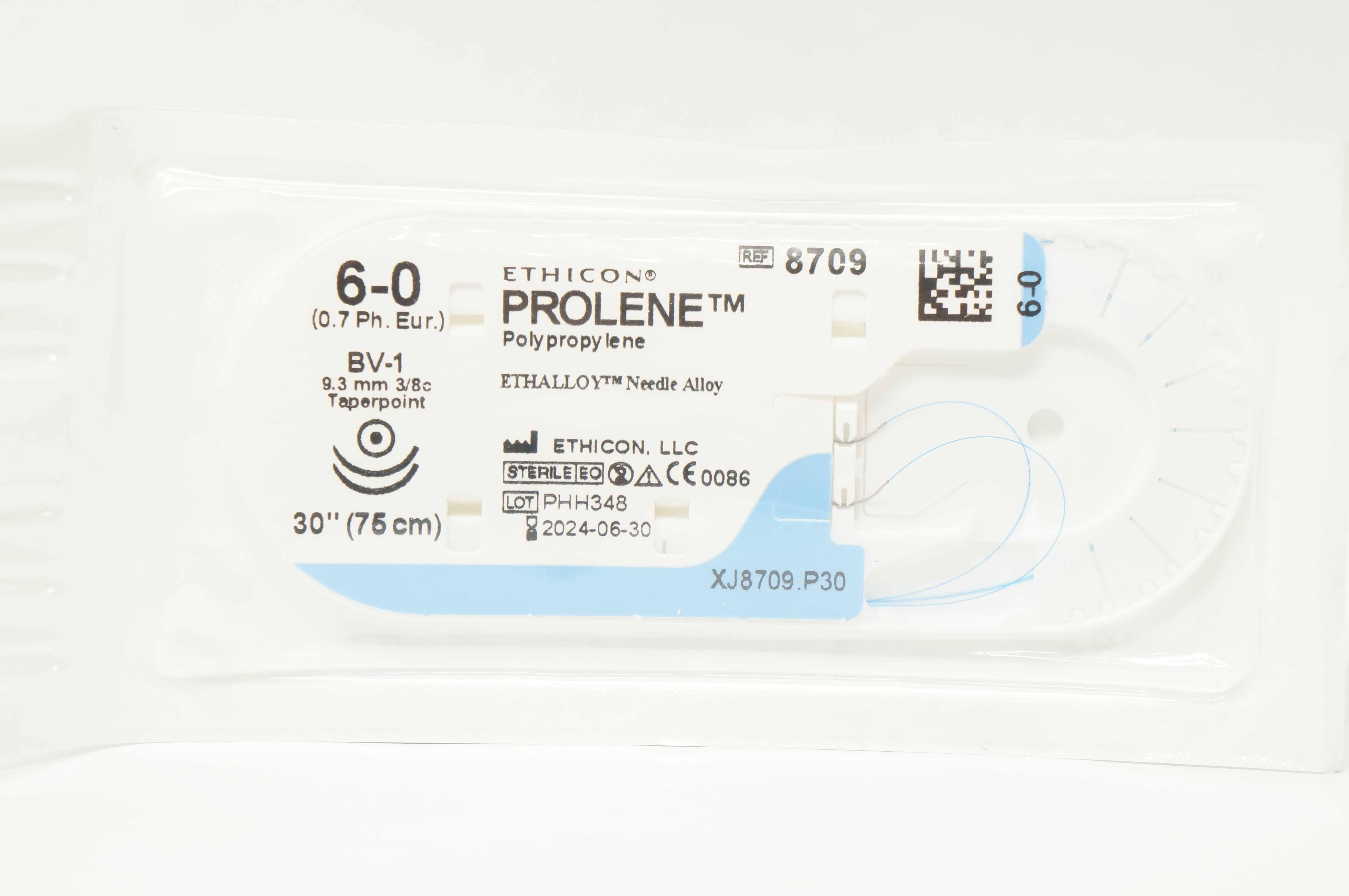 Ethicon 8709 6-0 Prolene BV-1 9.3mm 3/8c Taperpoint, 30inch