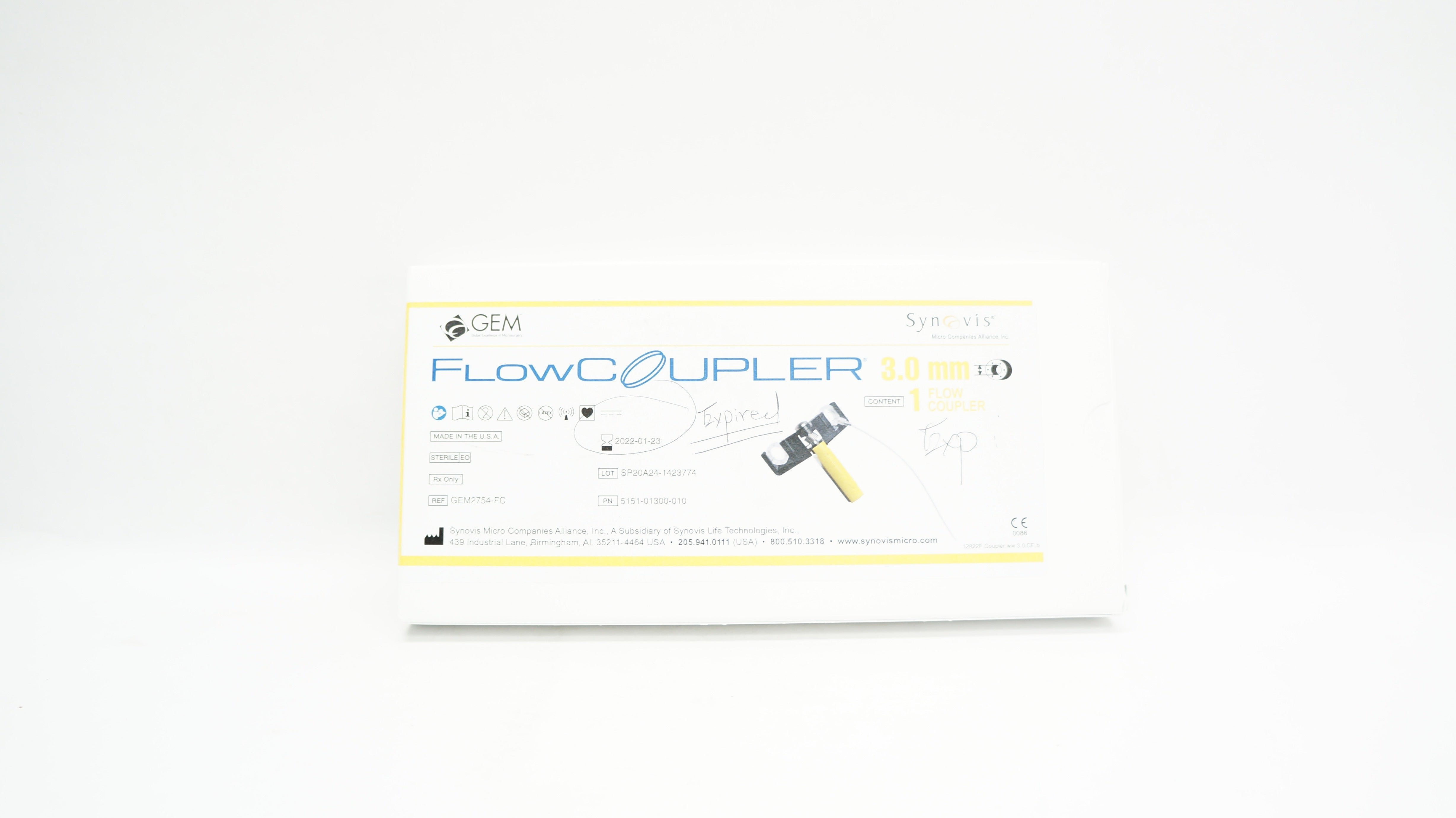 Synovis Micro GEM2754-FC GEM Flow Coupler 3.0mm (x)