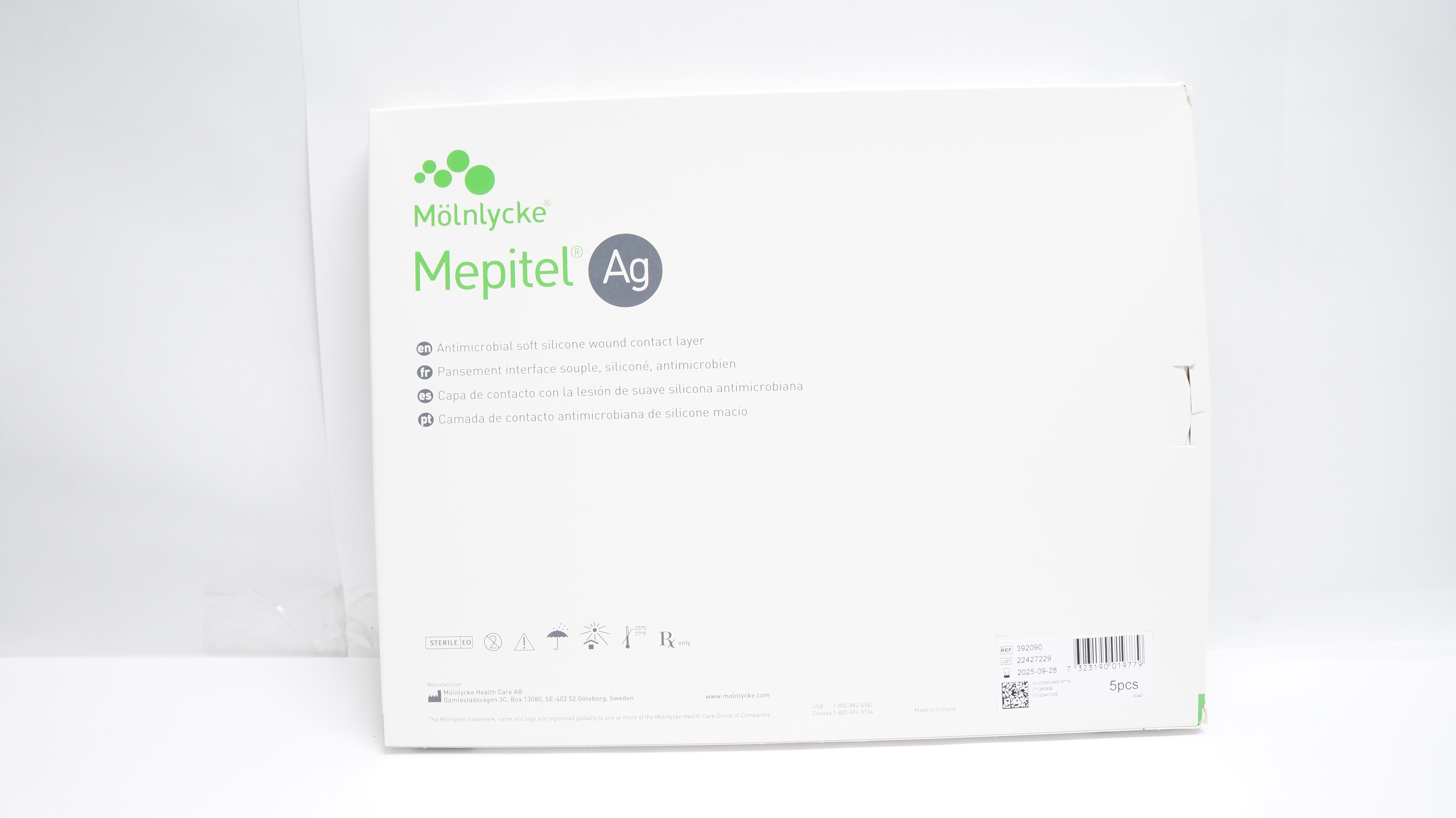 Mölnlycke 392090 Mepitel Antimicrobial Wound Contact Layer 8 x 12inch - Box of 5
