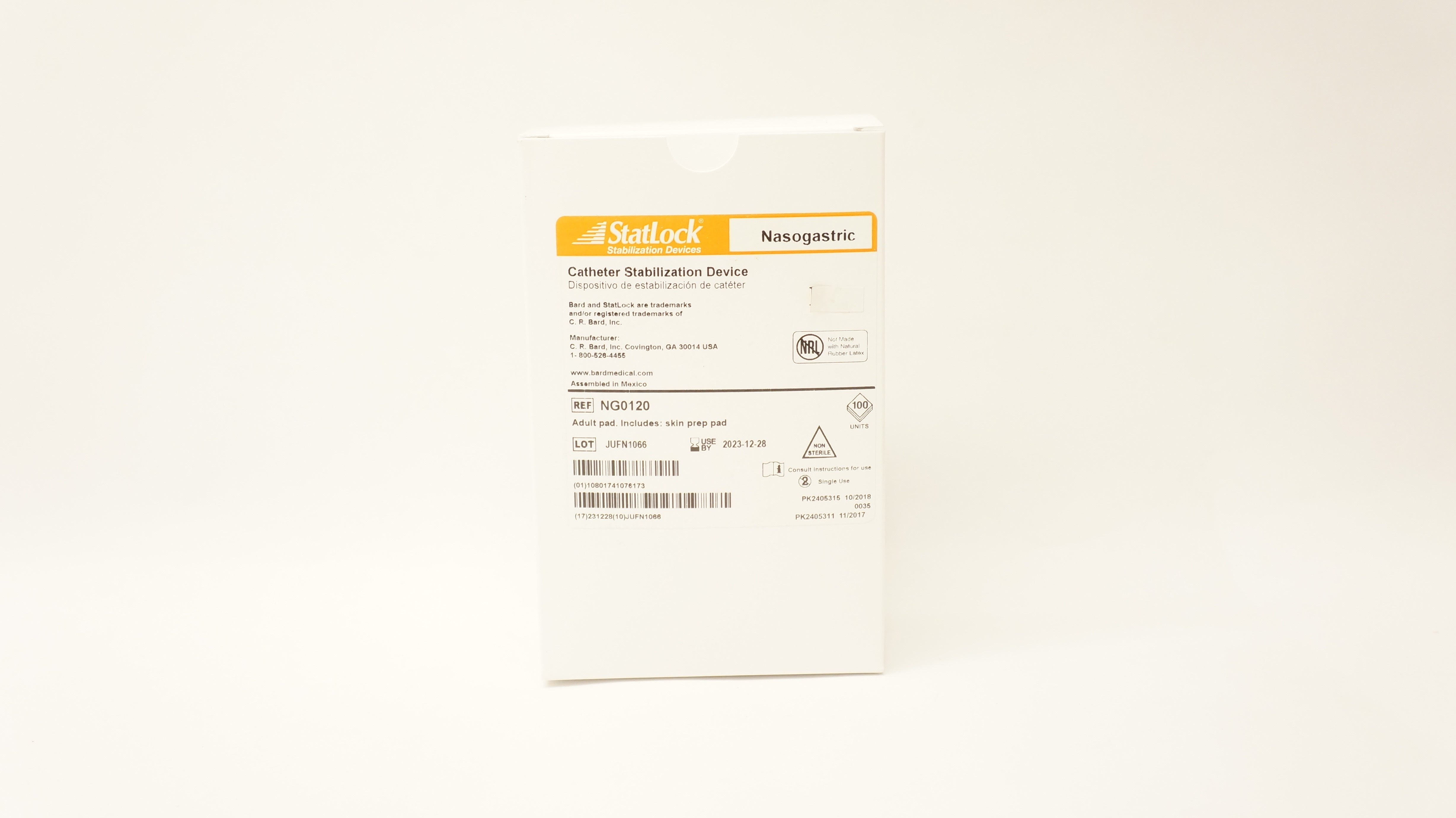 StatLock NG0120 Nasogastric Cath. Stabilization Device - Box of 100