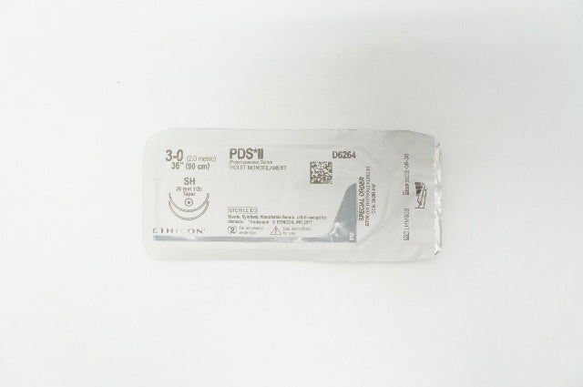 Ethicon D6264 3-0 PDS II, SH, 26mm 1/2c Taper, 36inch (x)