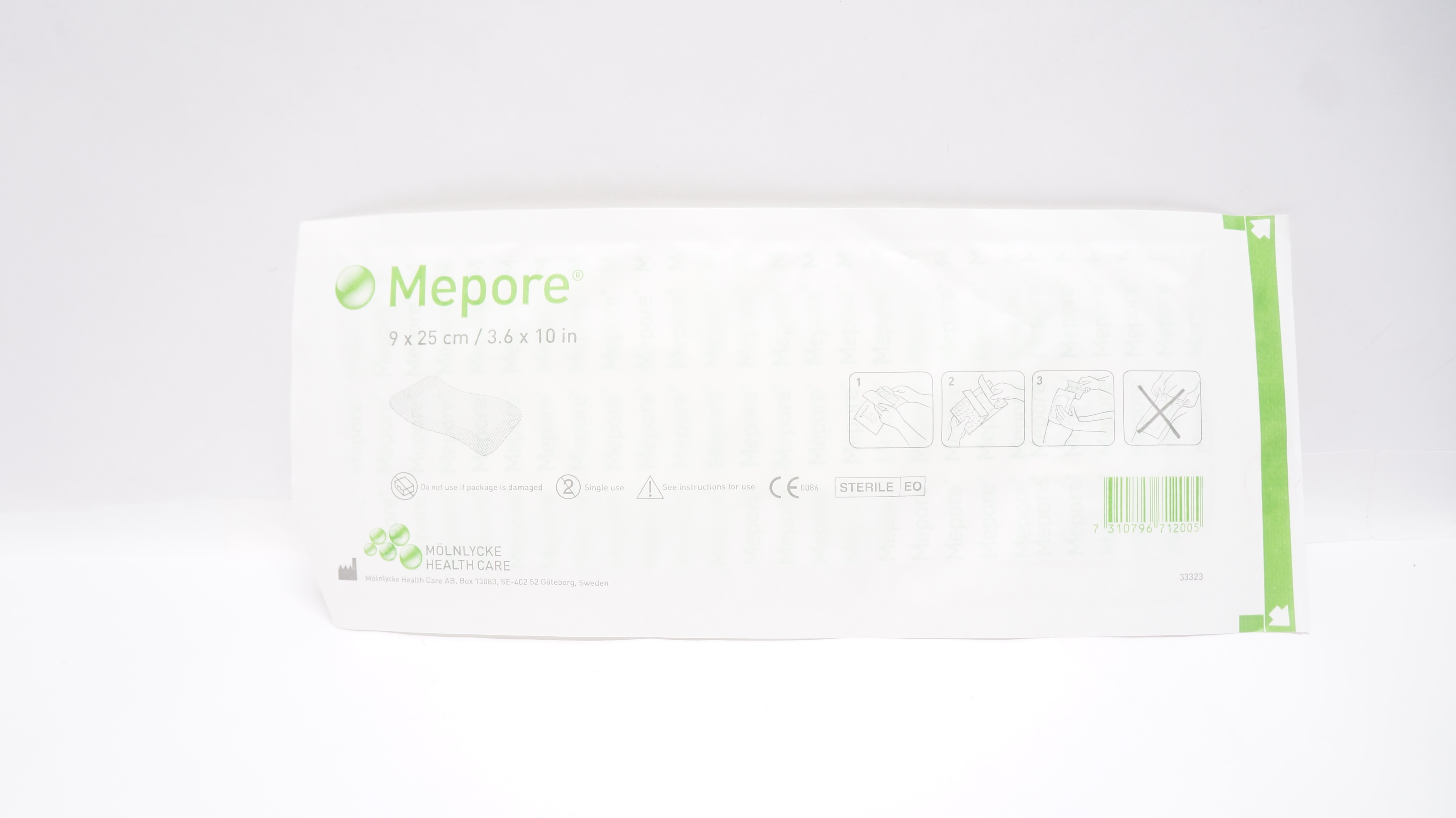 Molnlycke 671299 Mepore Adhesive Absorbent Post-Surgical Dressing 3.6x10inch(x)
