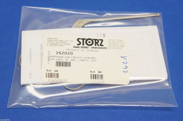 Karl Storz 162020 Hartmann Ear Forceps W/Round Cup Jaws Diameter 2mm Length 8cm