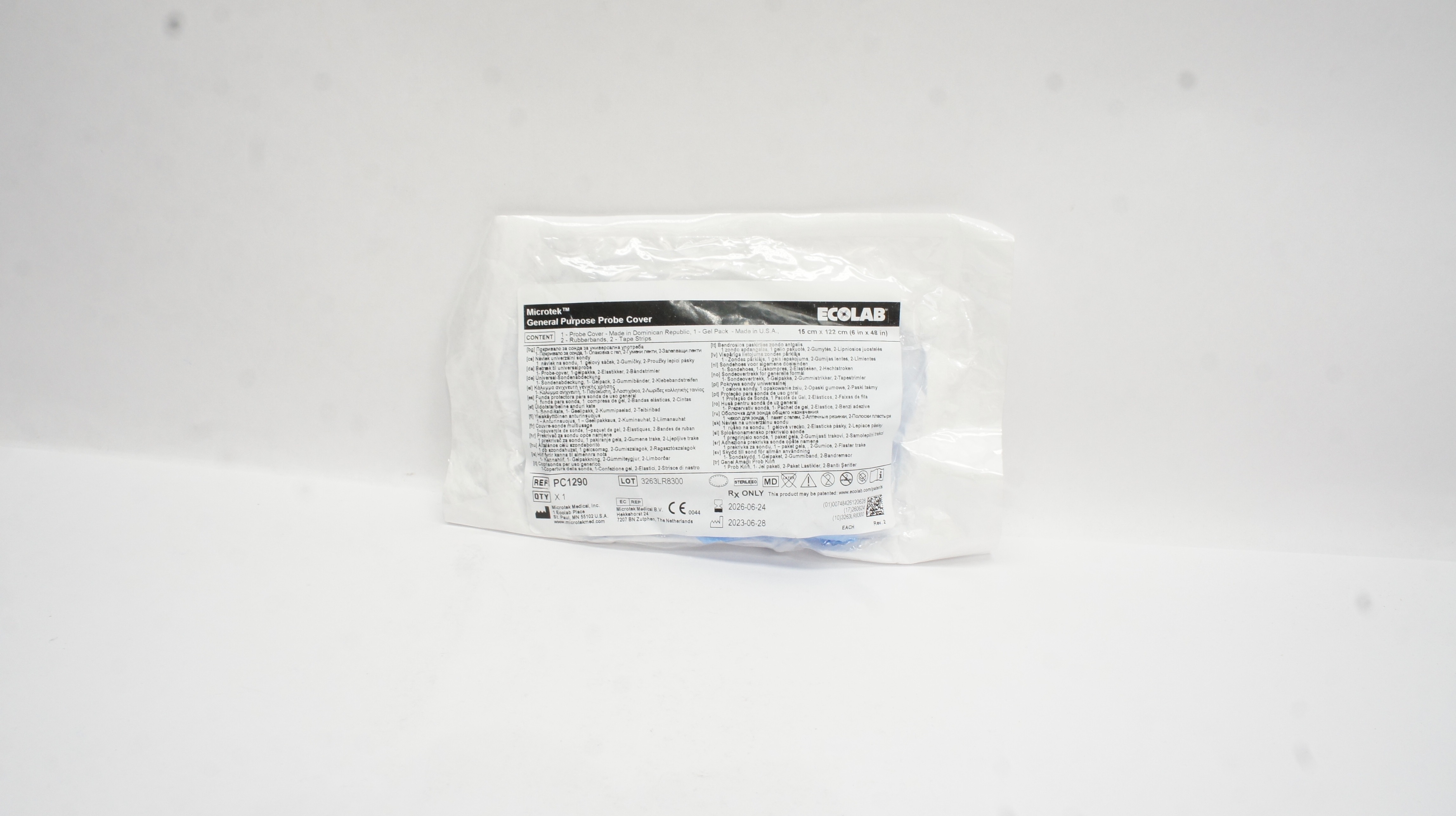 Microtek PC1290 Ecolab General Purpose Probe Cover 6inch x 48inch