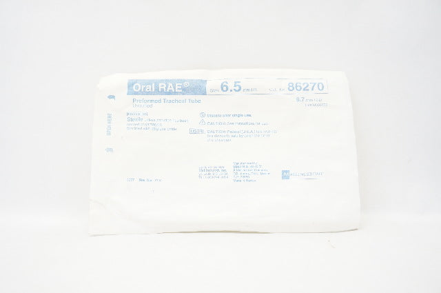 MALLINCKRODT 86270 Oral RAE Preformed Tracheal Tube 6.5mm ID, 8.7mm OD