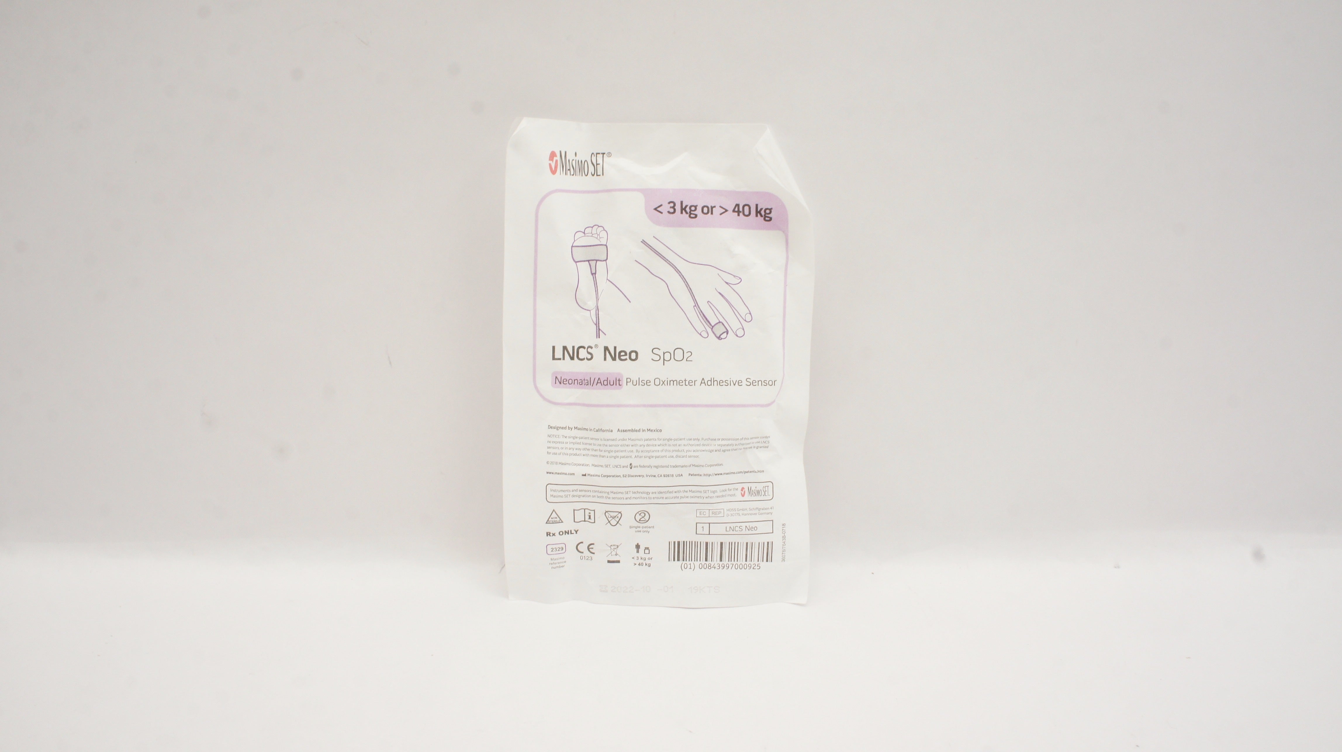 Masimo 2329 SpO2 Neonatal/Adult Pulse Oximeter Adhesive Sensor <3kg or >40kg (x)