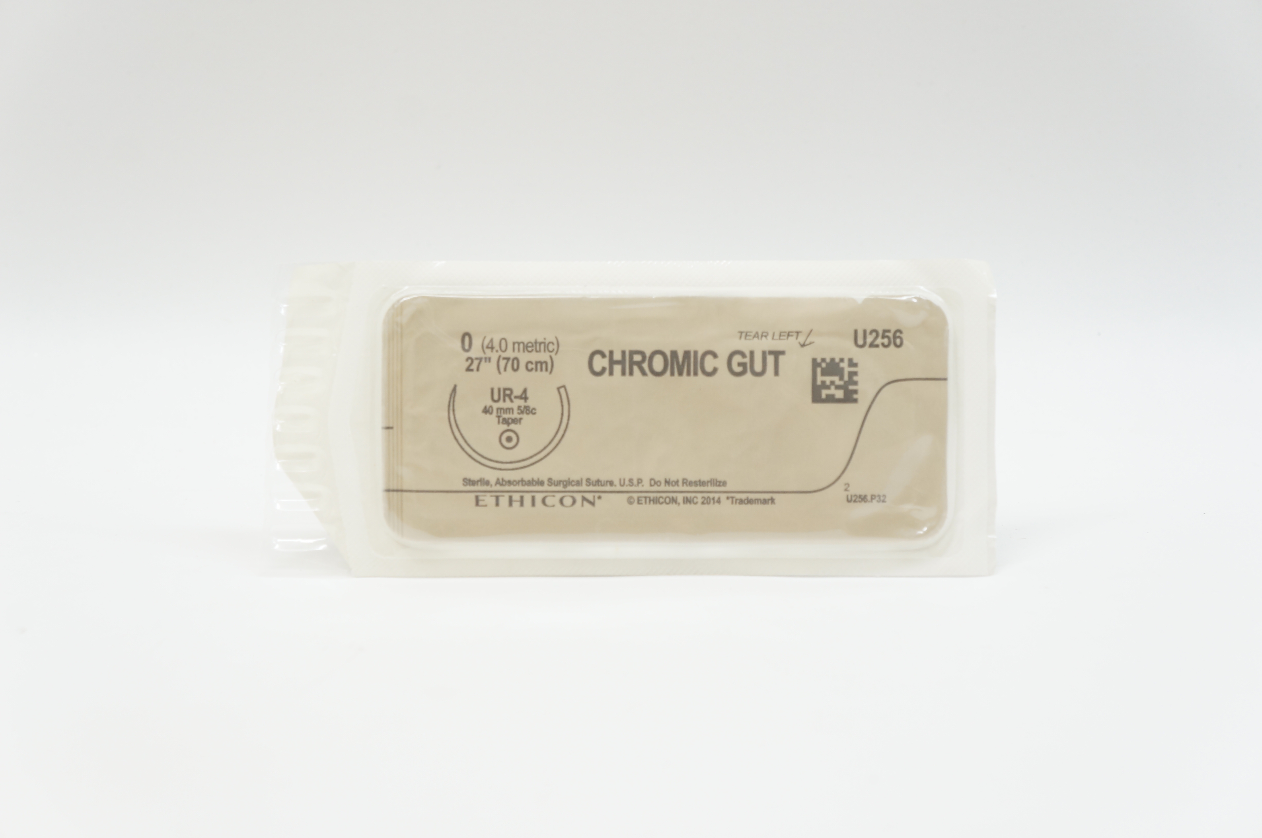 Ethicon U256 0 CHROMIC GUT, UR-4, 40mm 5/8c Taper, 27inch (x)