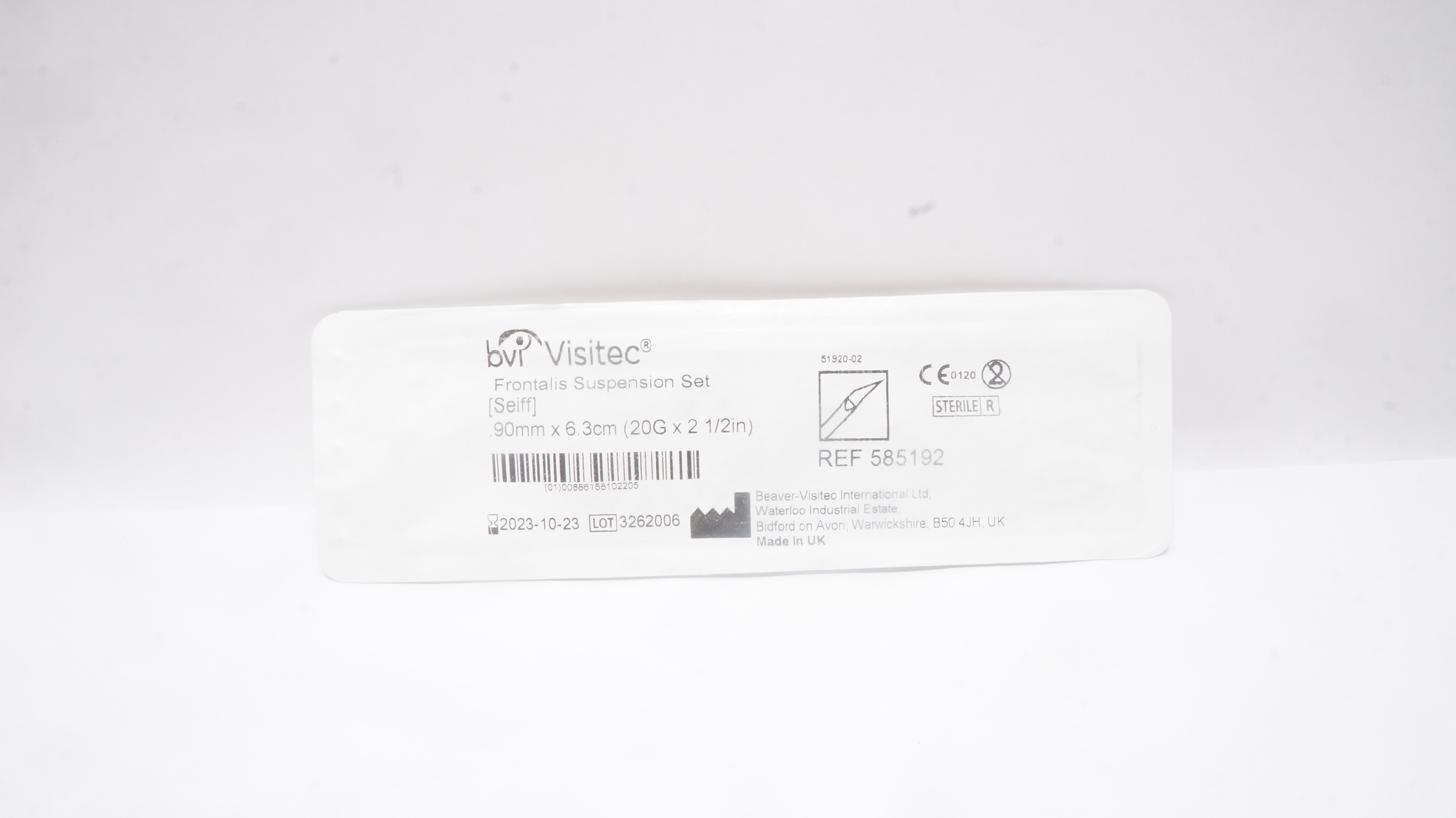 BVI 585192 Visitec Frontalis Suspension Set 20G x 2-1/2inch