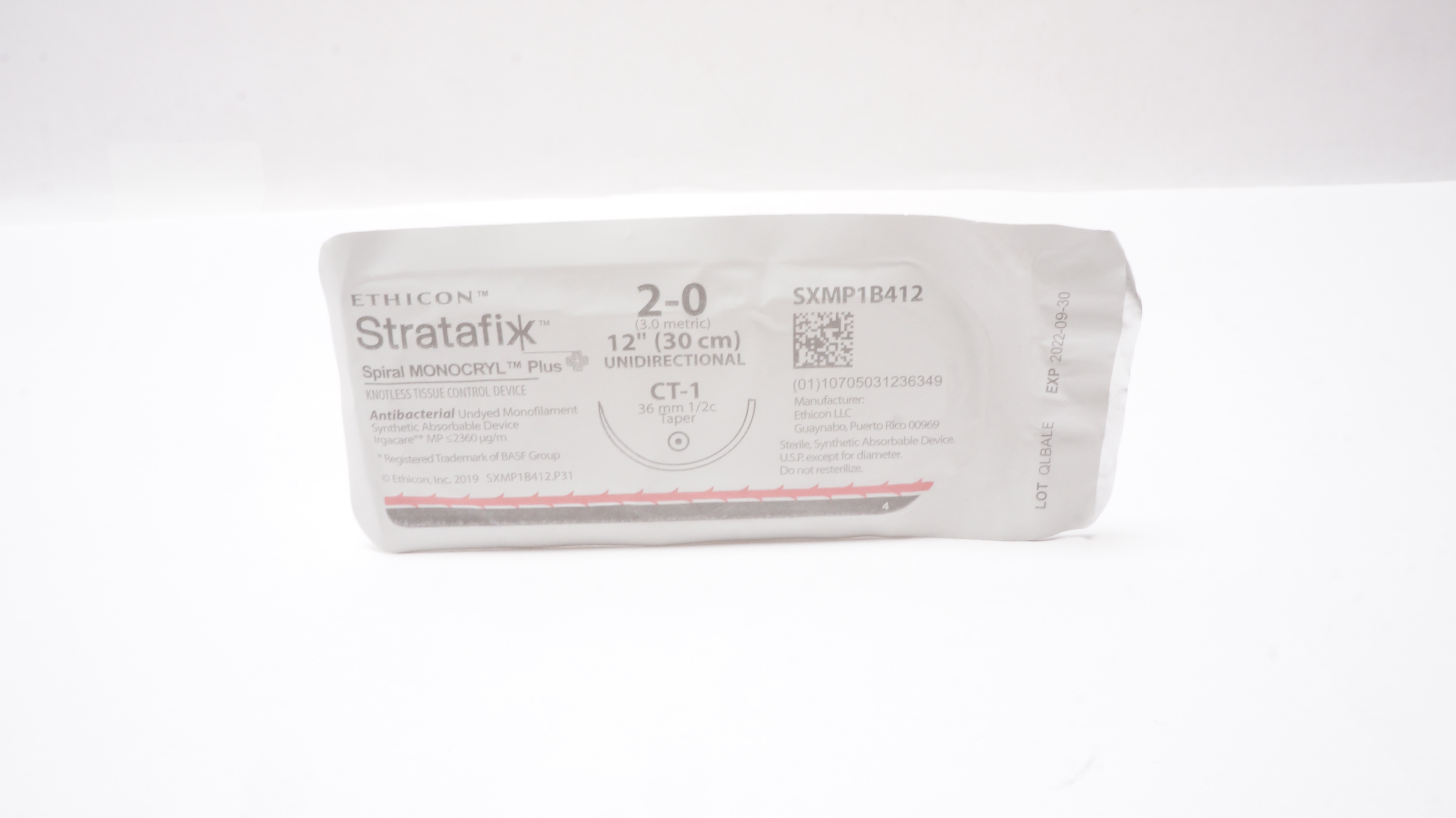 Ethicon SXMP1B412 2-0 Stratafix Synthetic Device CT-1 36mm 1/2c Taper, 12inch(x)