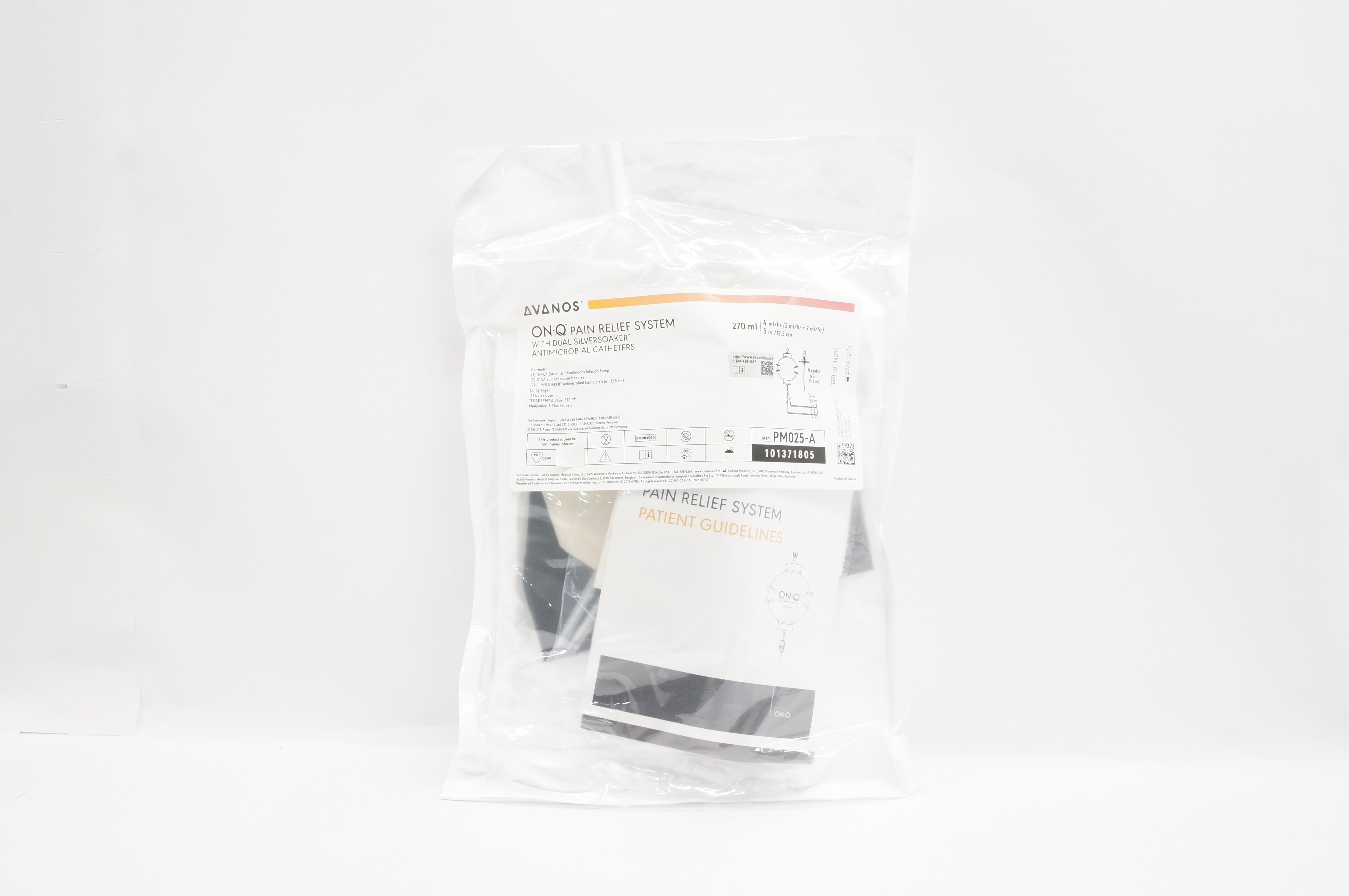 Avanos PM025-A ON-Q Pain Relief System Antimicrobial Caths. 5inch x 270ml