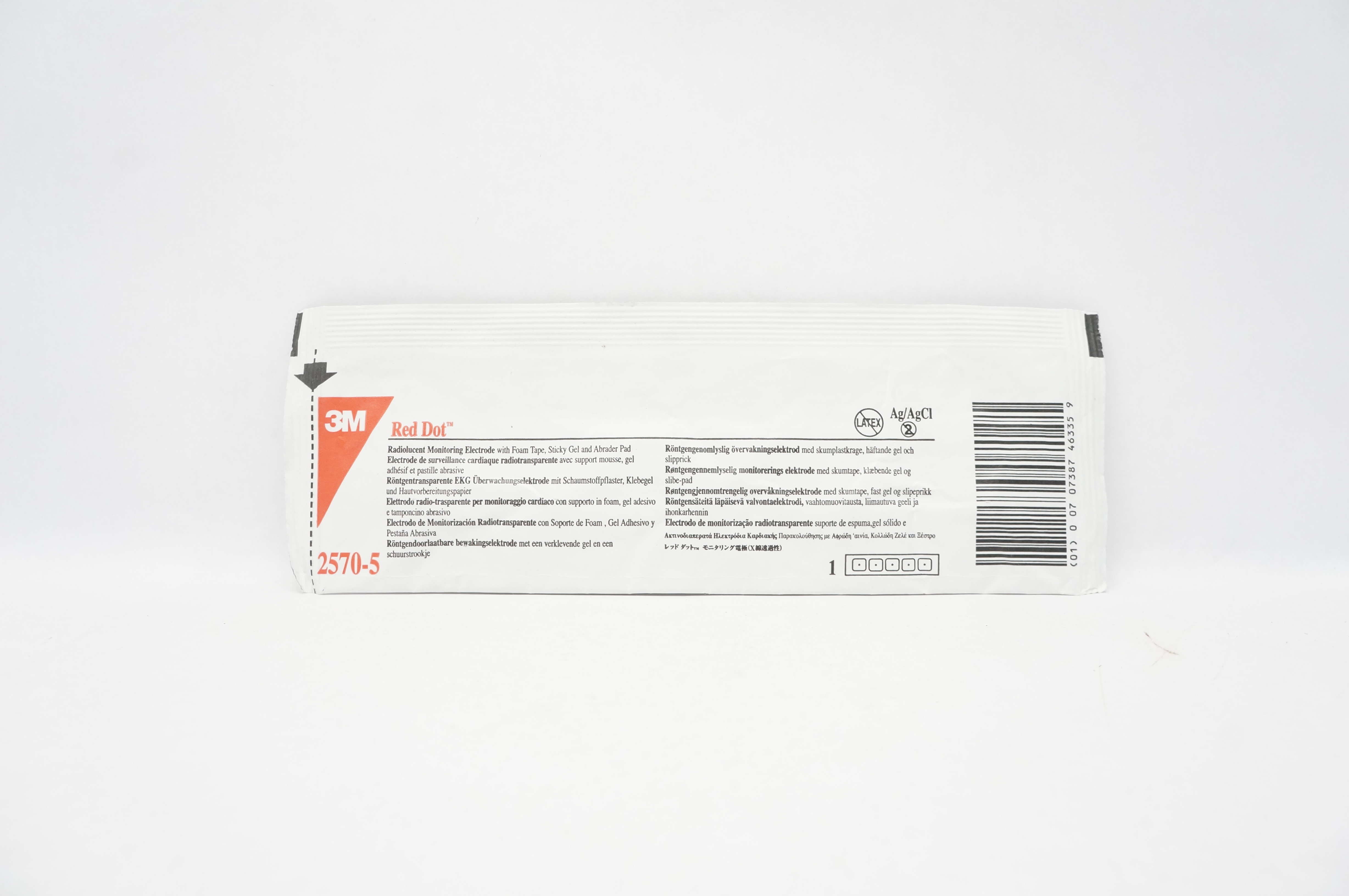 3M 2570-5 Red Dot Radiolucent Monitoring Electrodes - Pack of 5 (x)