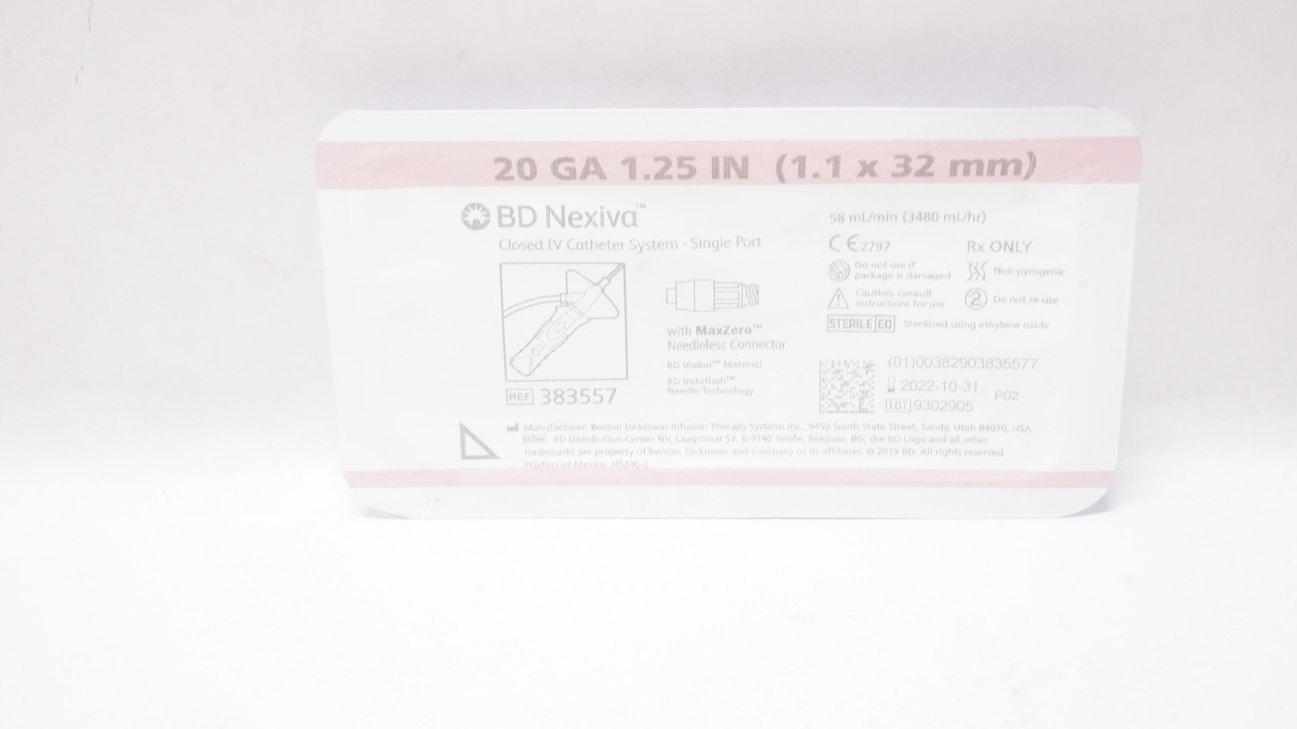 BD 383557 Nexiva Closed IV Cath. System 20Ga x 1.25In (x)