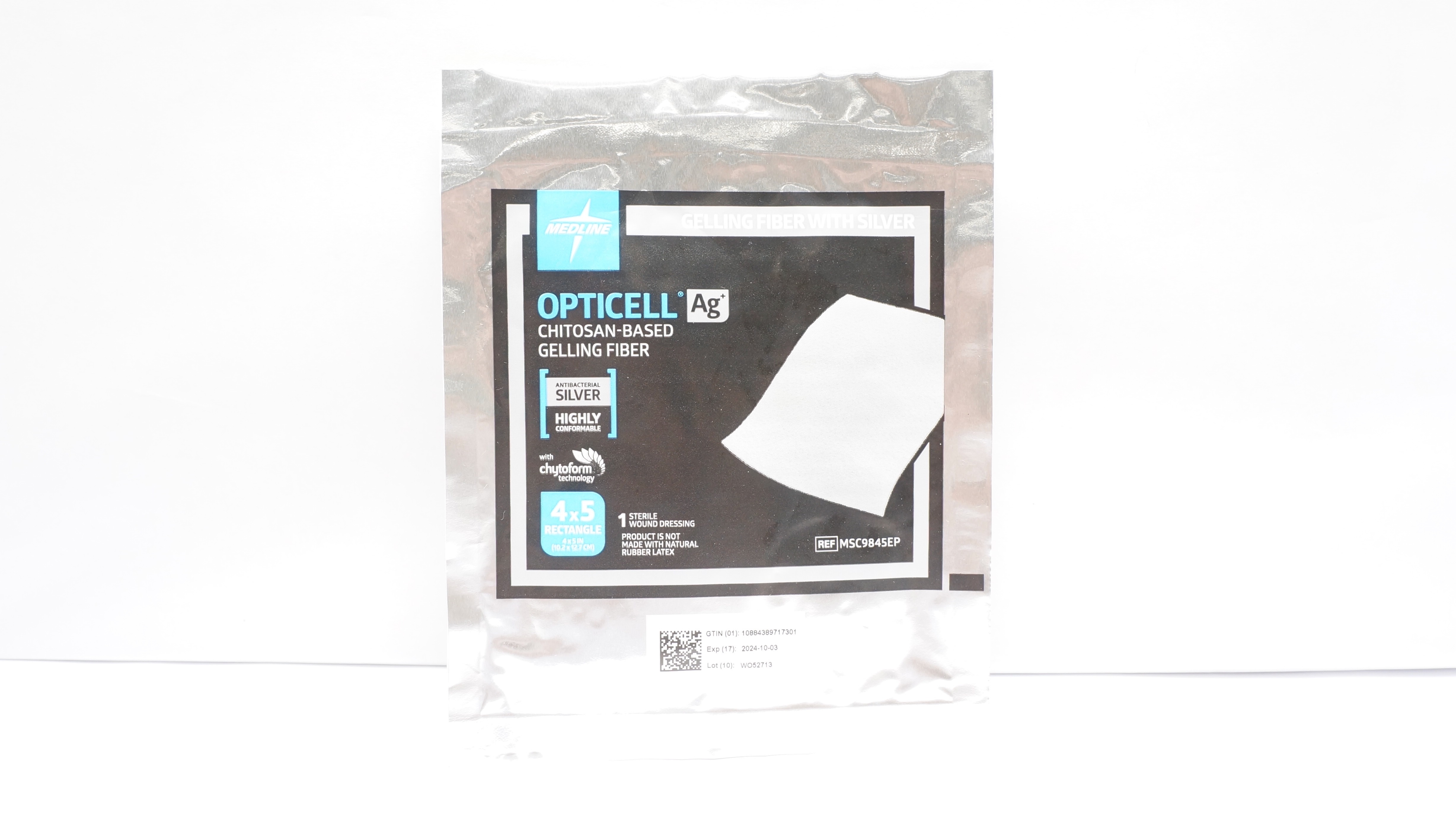 Medline MSC9845EP OPTICELL Chitosan-Based Gelling Fiber 4 x 5in (x)