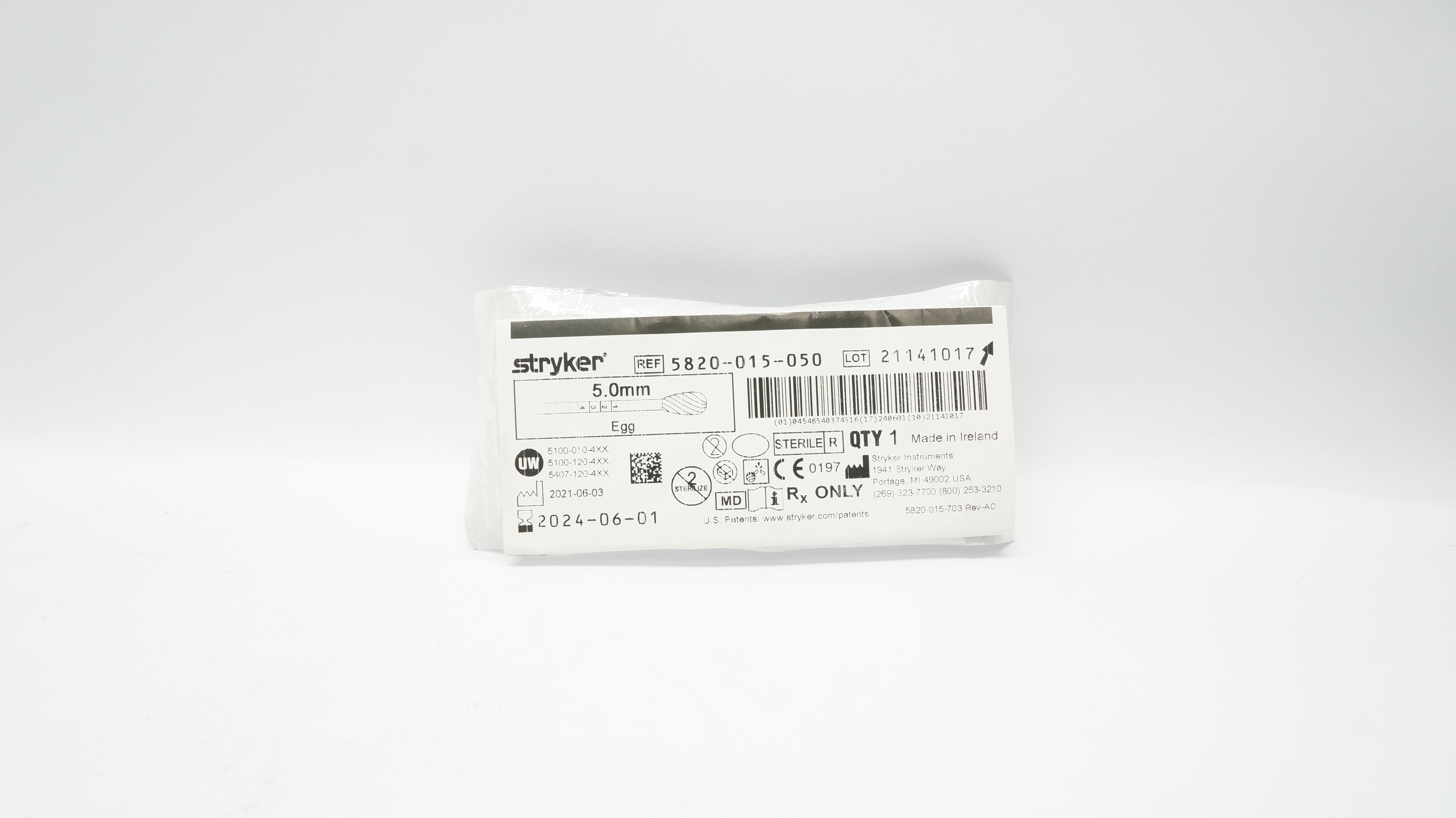 Stryker 5820-015-050 5.0mm Egg (x)