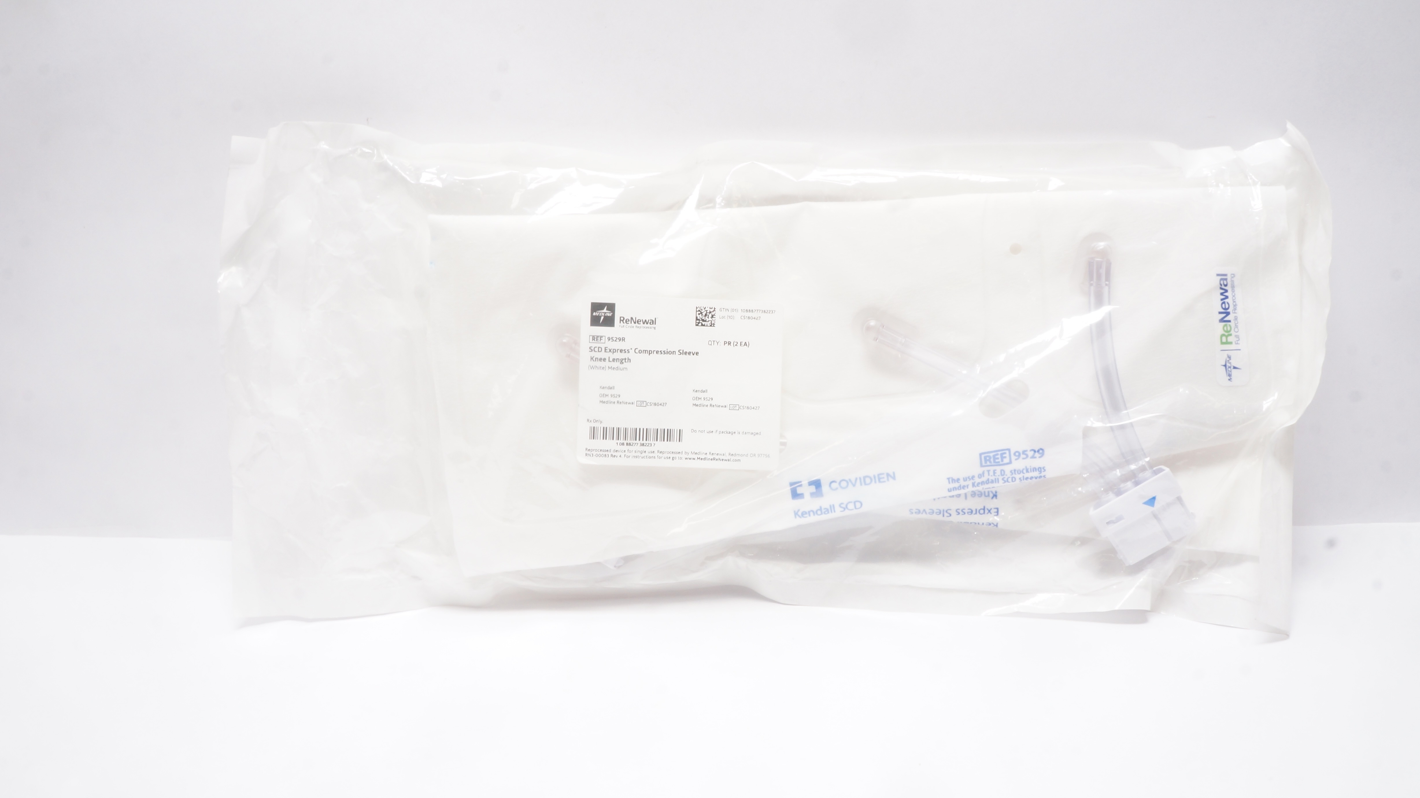 Medline 9529R SCD Express Compression Sleeve Knee Length Medium - Pack of 2