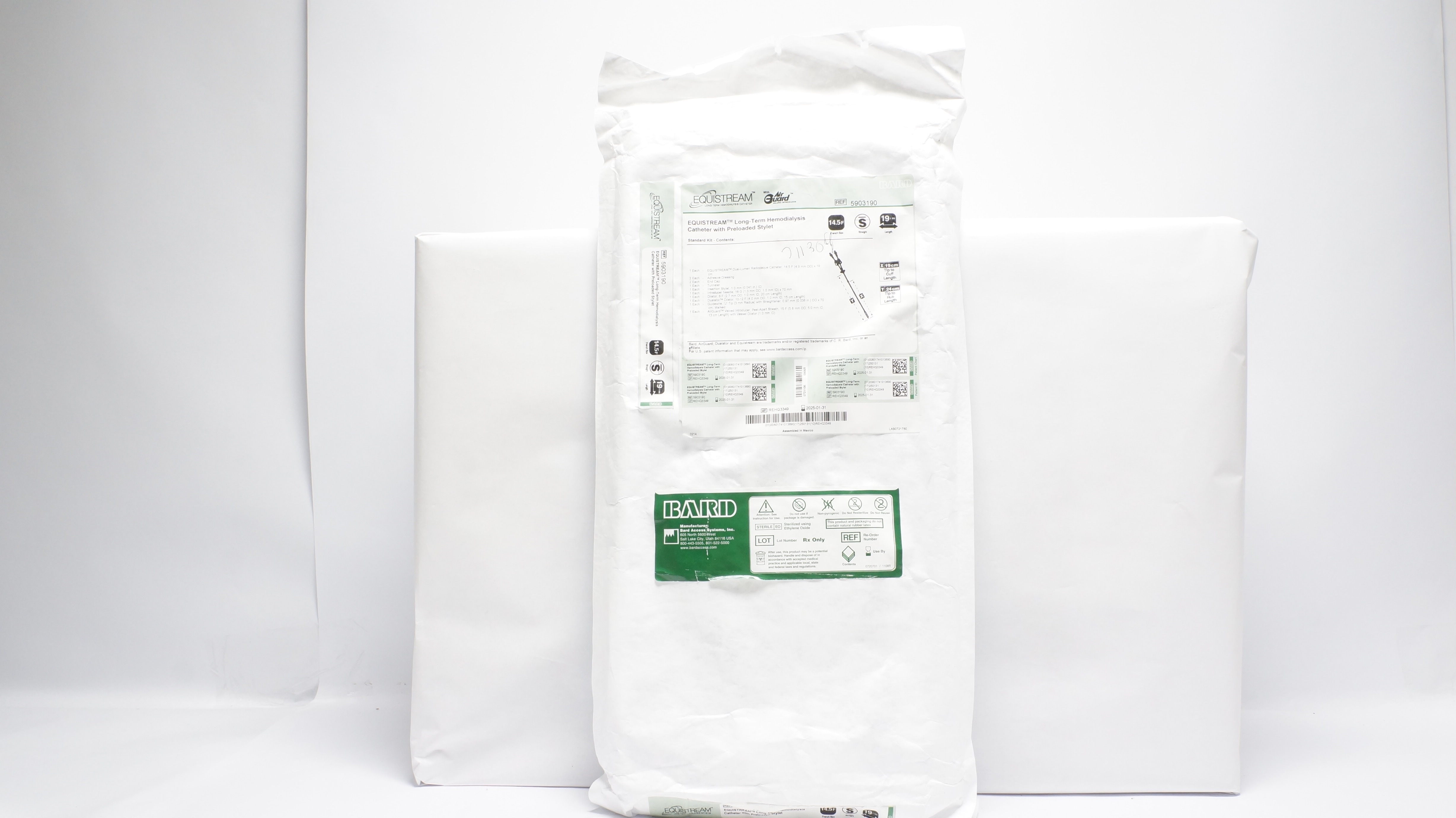 Bard 5903190 Equistream Long-Term Hemodialysis Cath. W/Preloaded Stylet (x)
