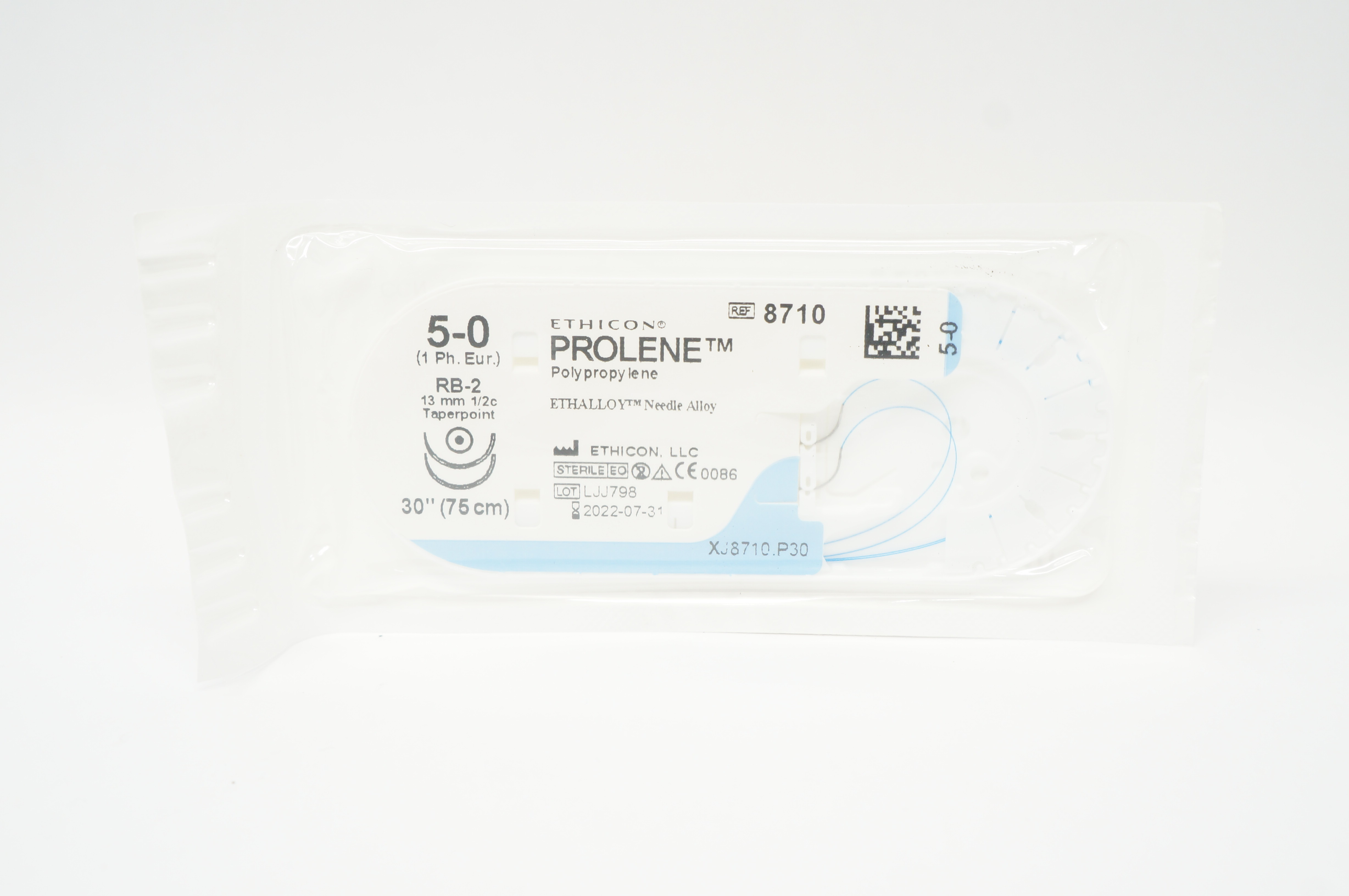 Ethicon 8710 5-0 PROLENE Polypropylene Stre RB-2 13mm 1/2c Taperpoint, 30inch (x)